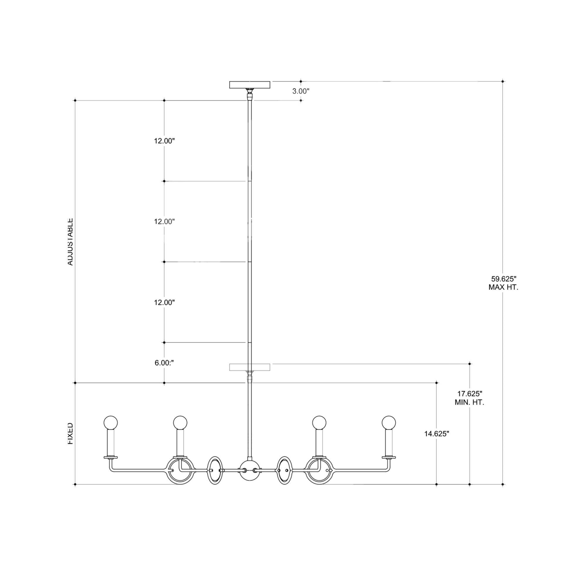 Privateer 43 Inch 6 Light Chandelier by Currey and Company