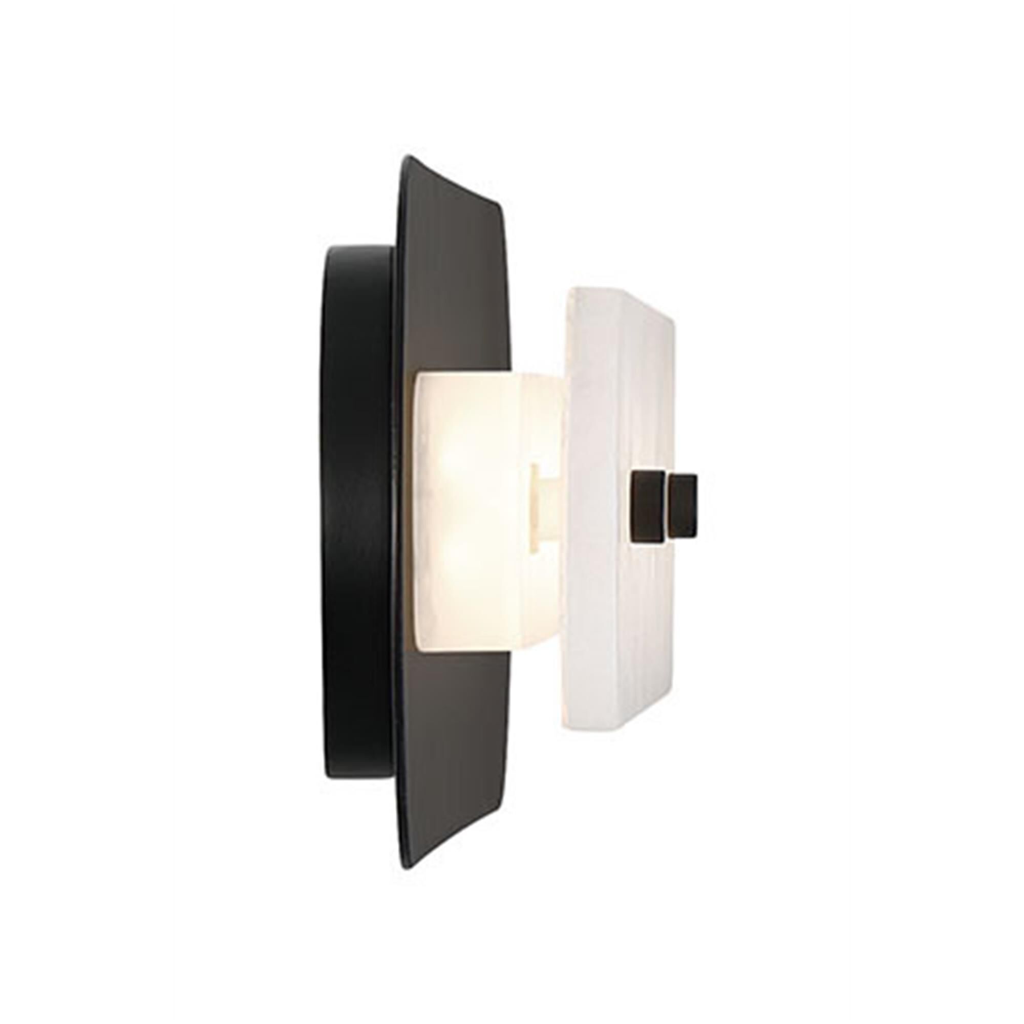 Shown in Black finish and Alabaster glass