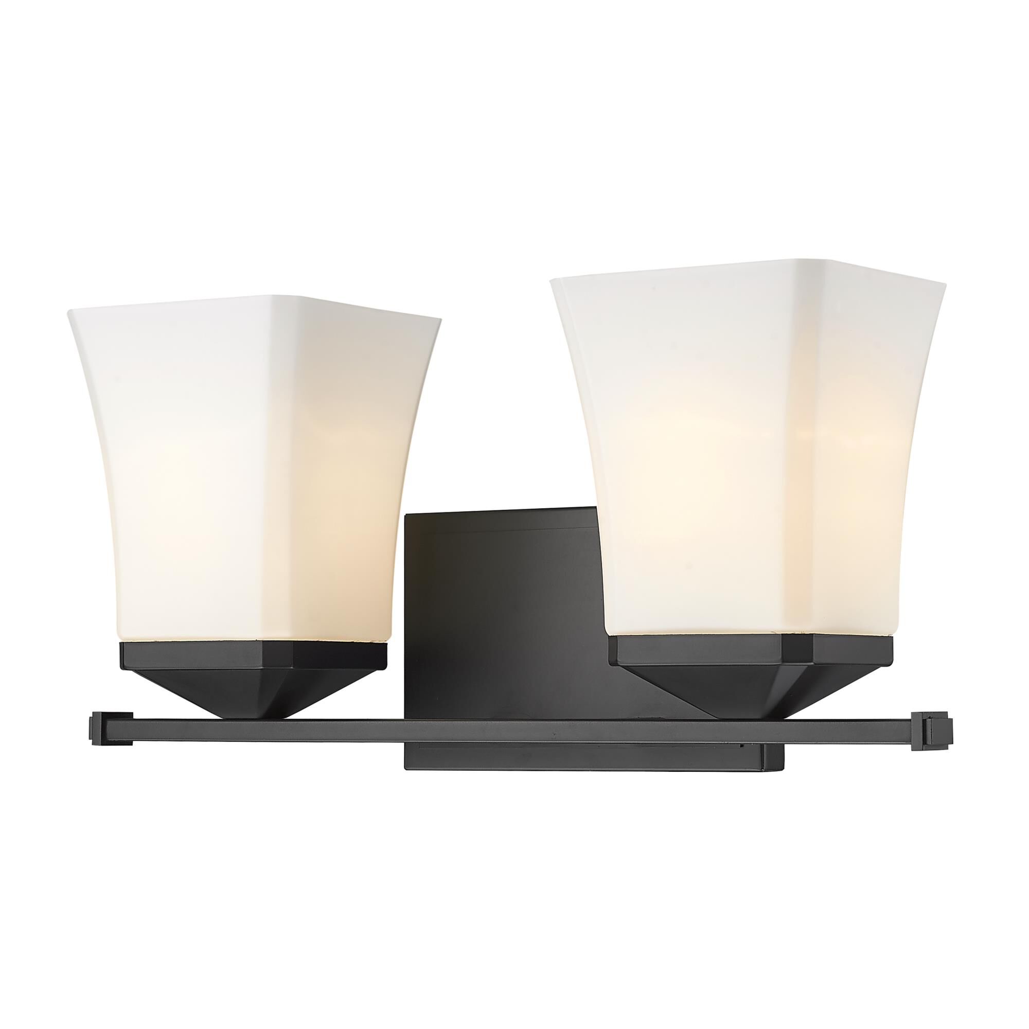 Shown in Matte Black finish and Glass shade
