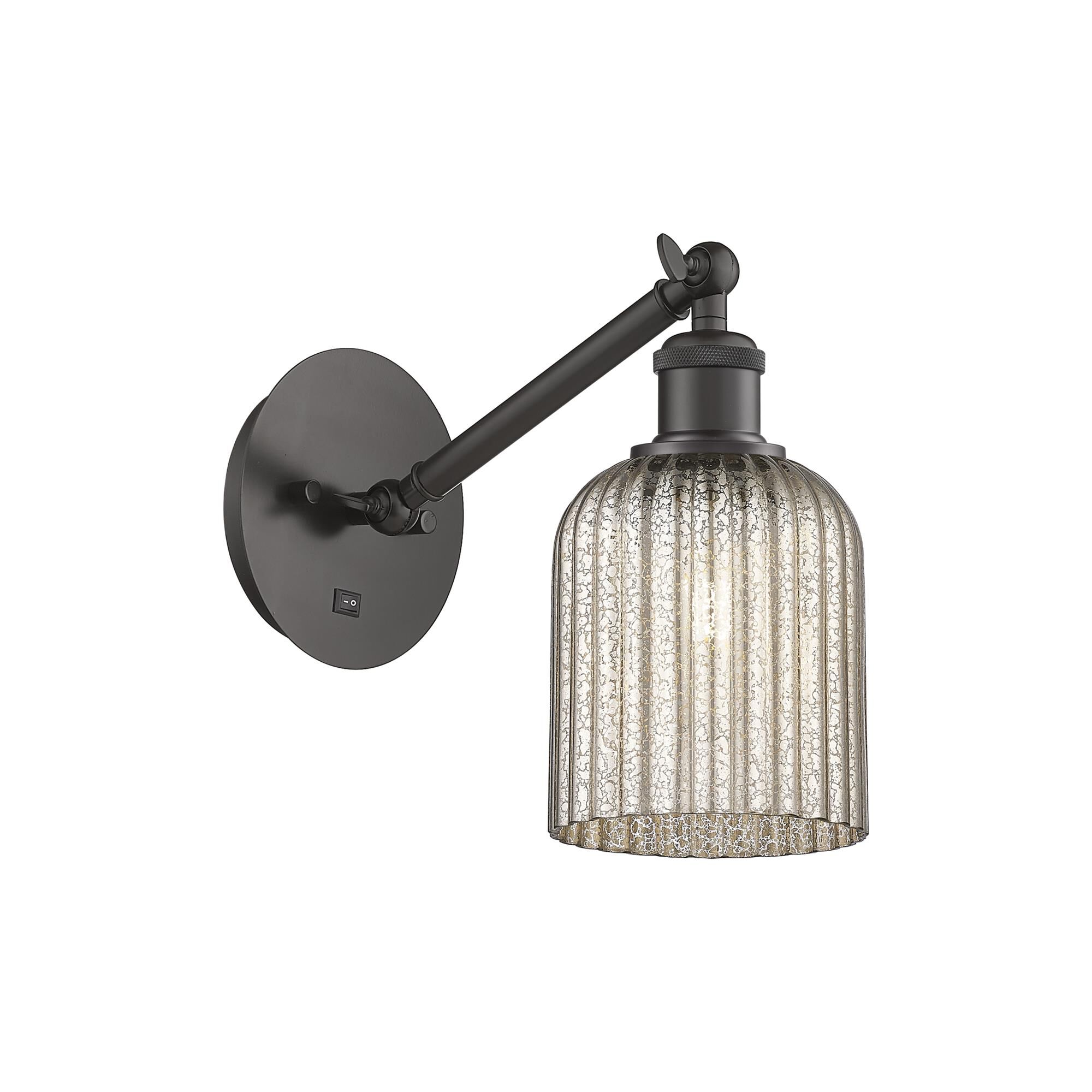 Shown in Oil Rubbed Bronze finish and Mercury shade