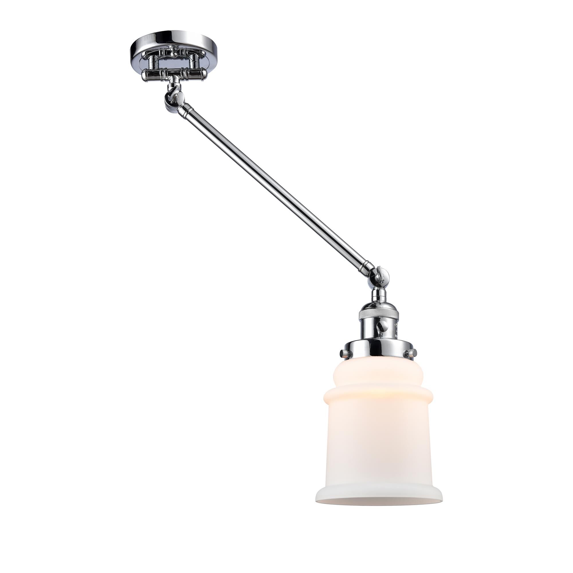 Shown in Polished Chrome finish and Matte White - Bell glass