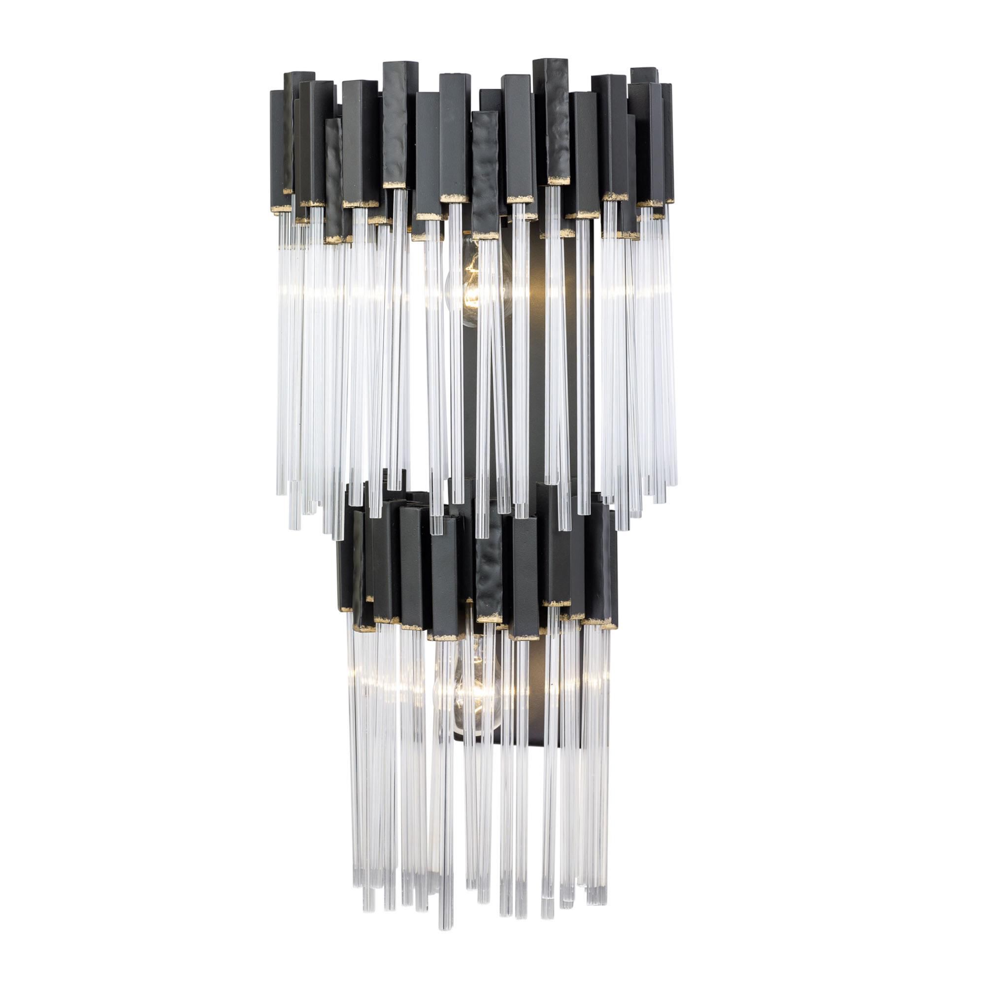 Shown in Matte Black and French Gold finish and Clear   glass