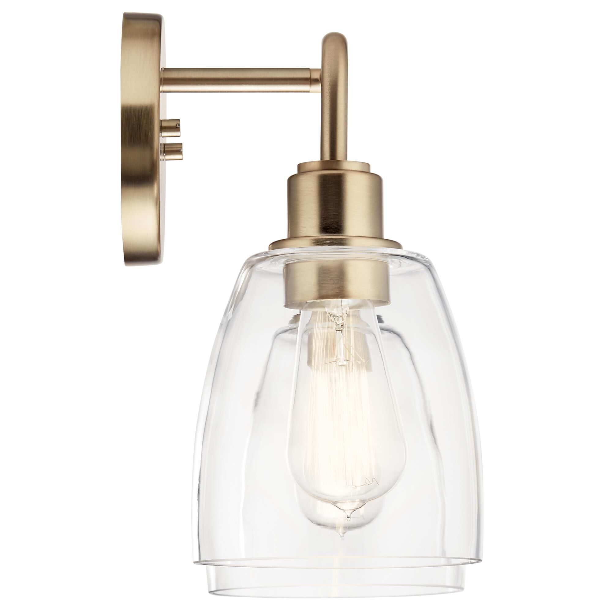 Shown in Champagne Bronze finish and Clear glass