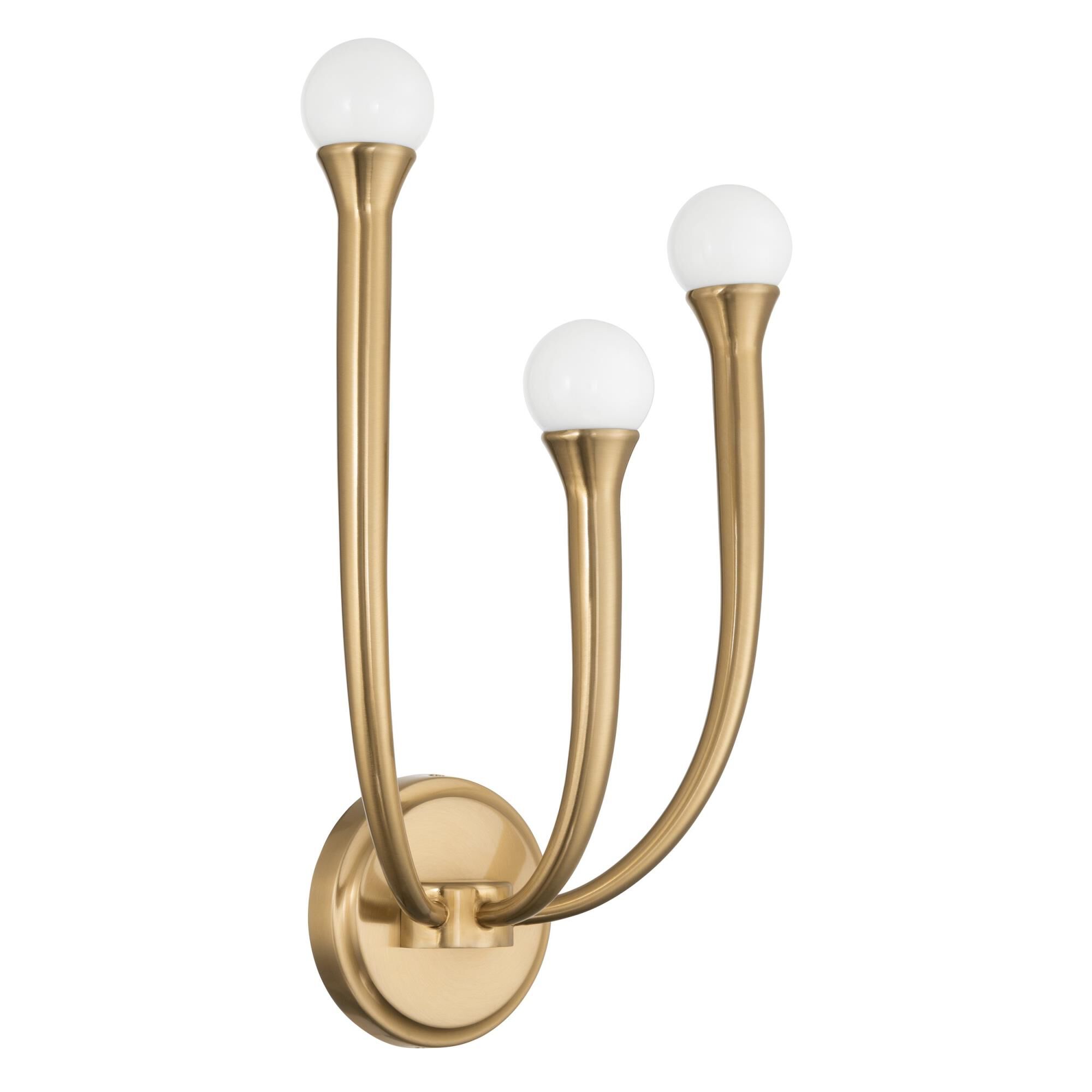 Shown in Brass finish and Opal glass