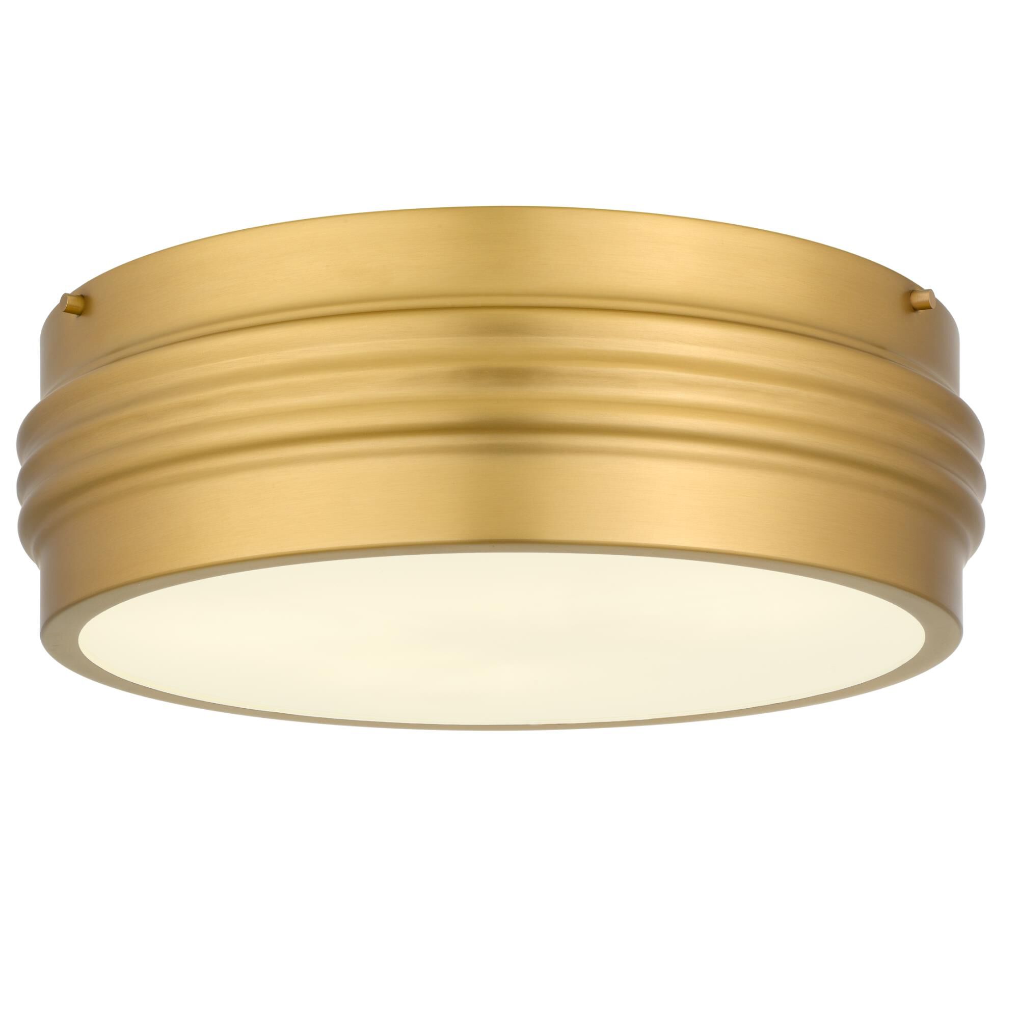 Shown in Brushed Gold finish and Clear White Glass shade