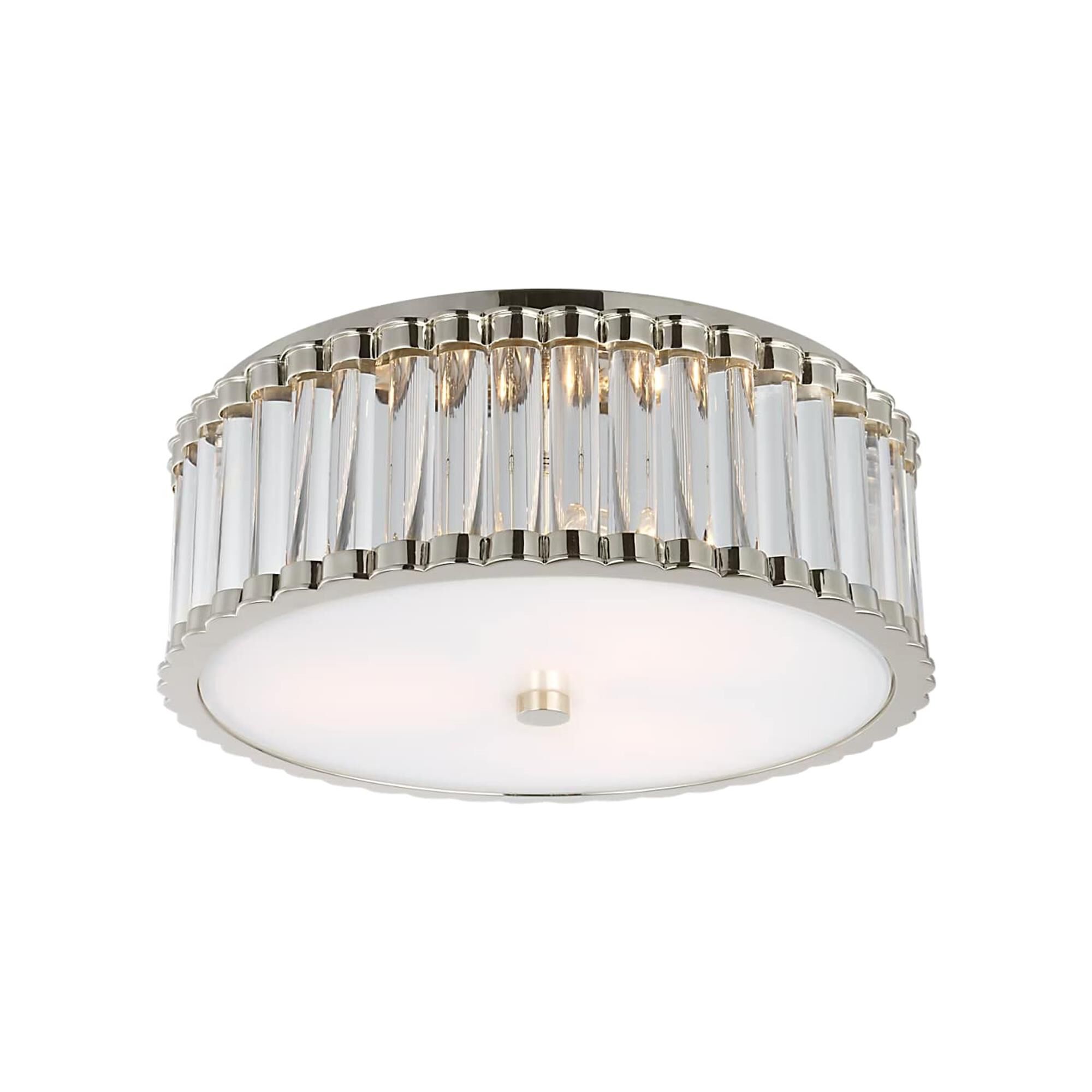 Shown in Polished Nickel finish and Clear glass