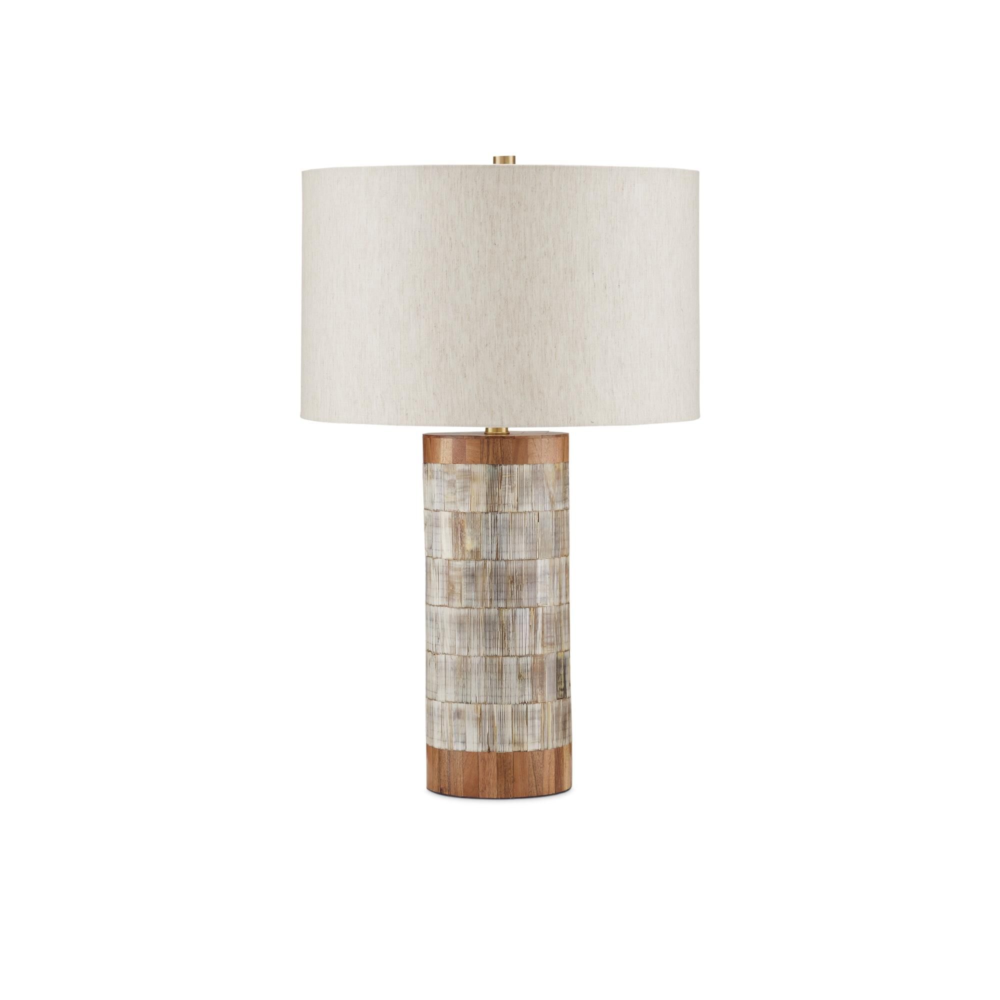 Shown in Natural, Brass finish and Natural Linen shade