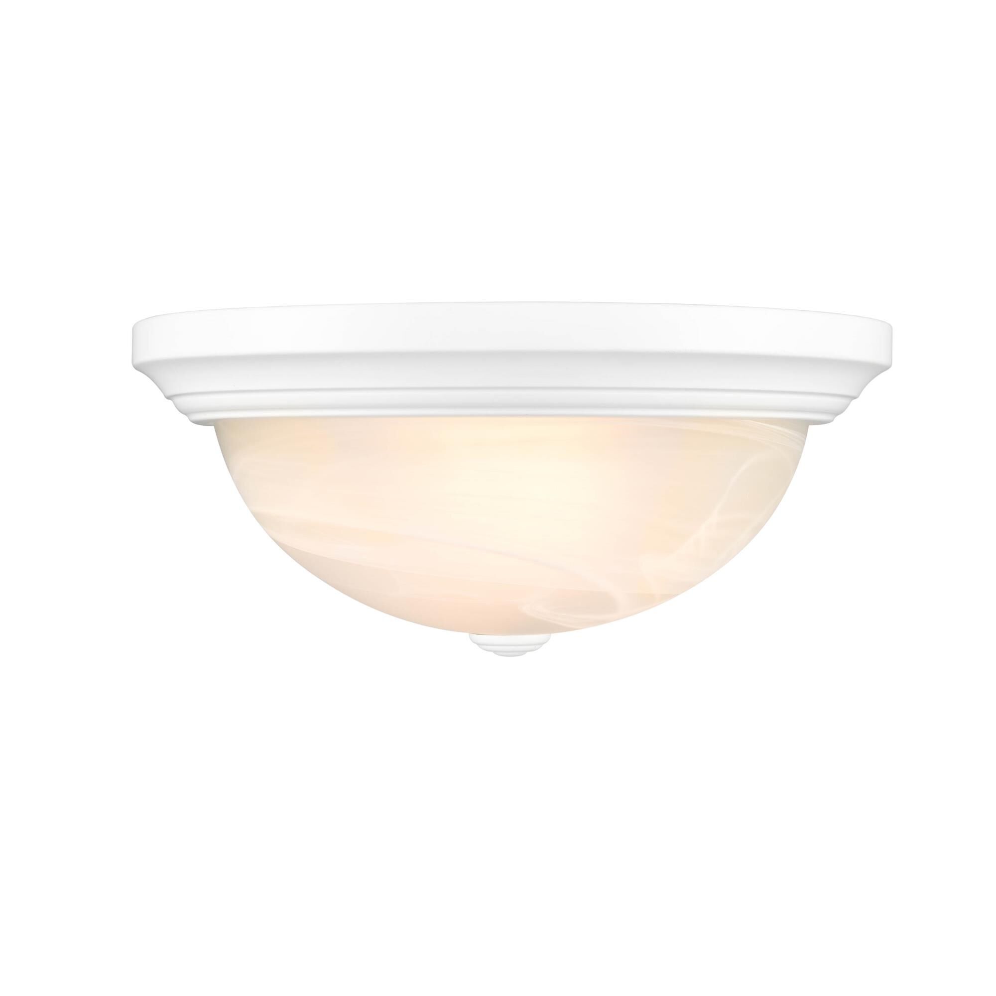 Shown in White finish and Faux Alabaster glass