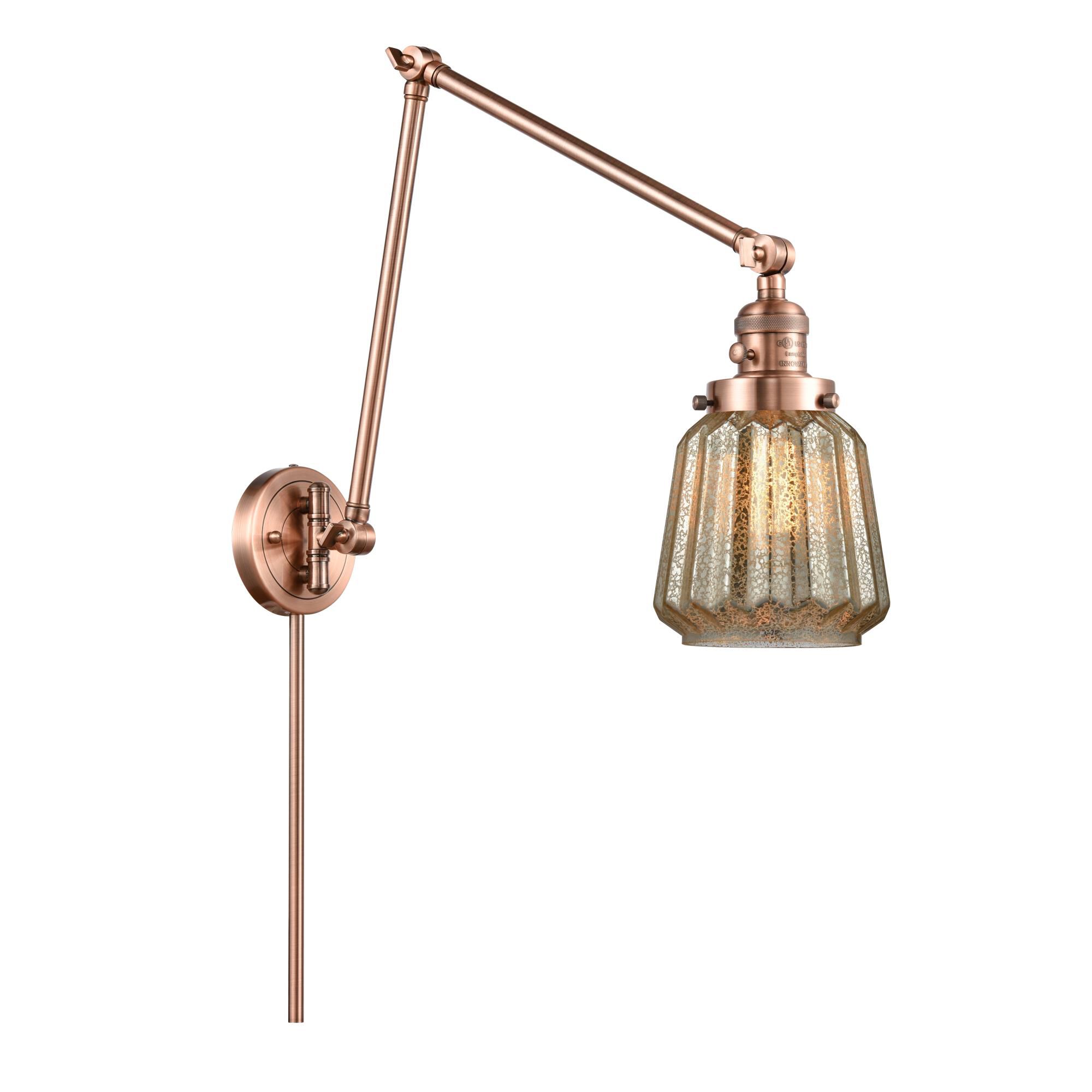 Shown in Antique Copper finish and Mercury Plated Chatham glass