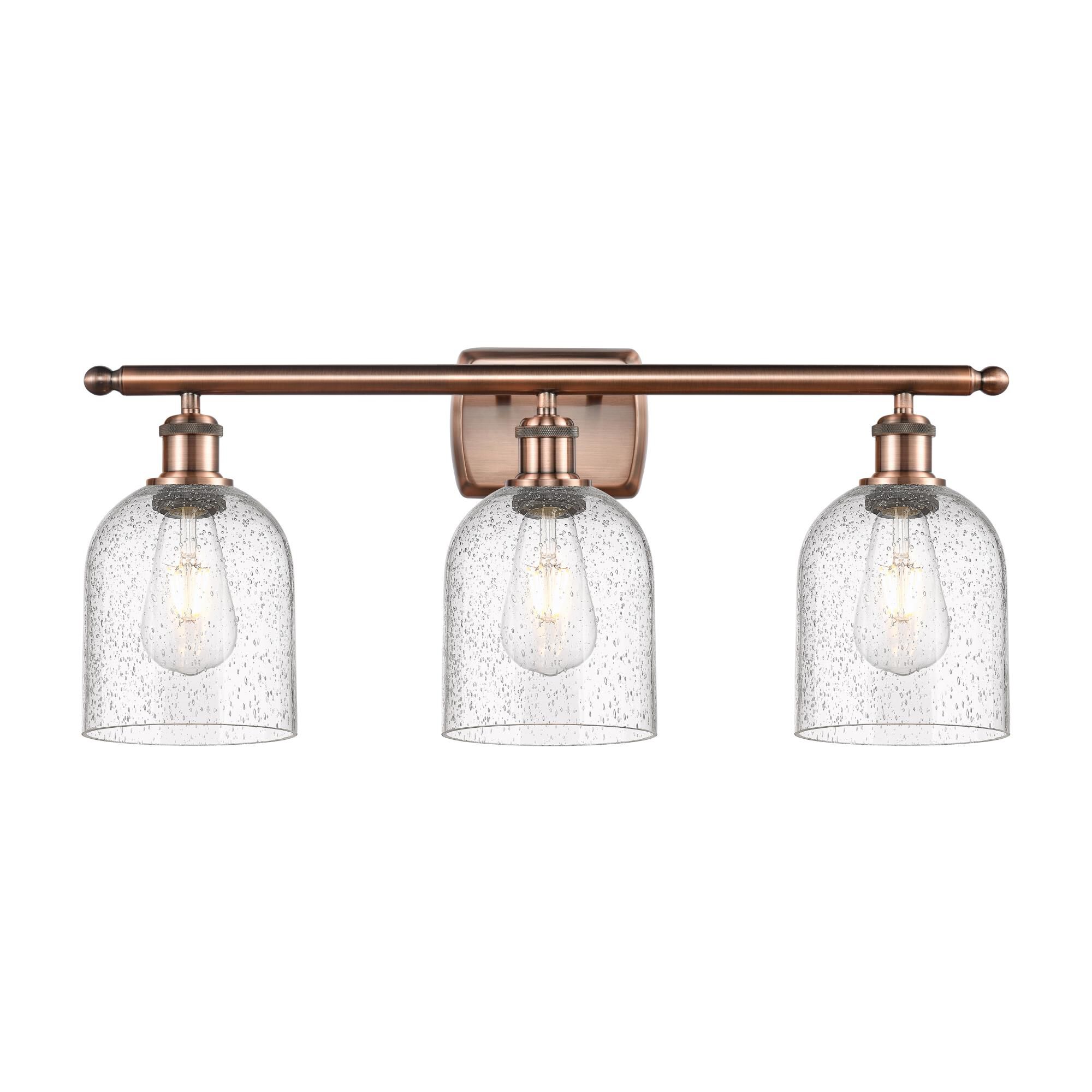 Shown in Antique Copper finish and Seedy glass