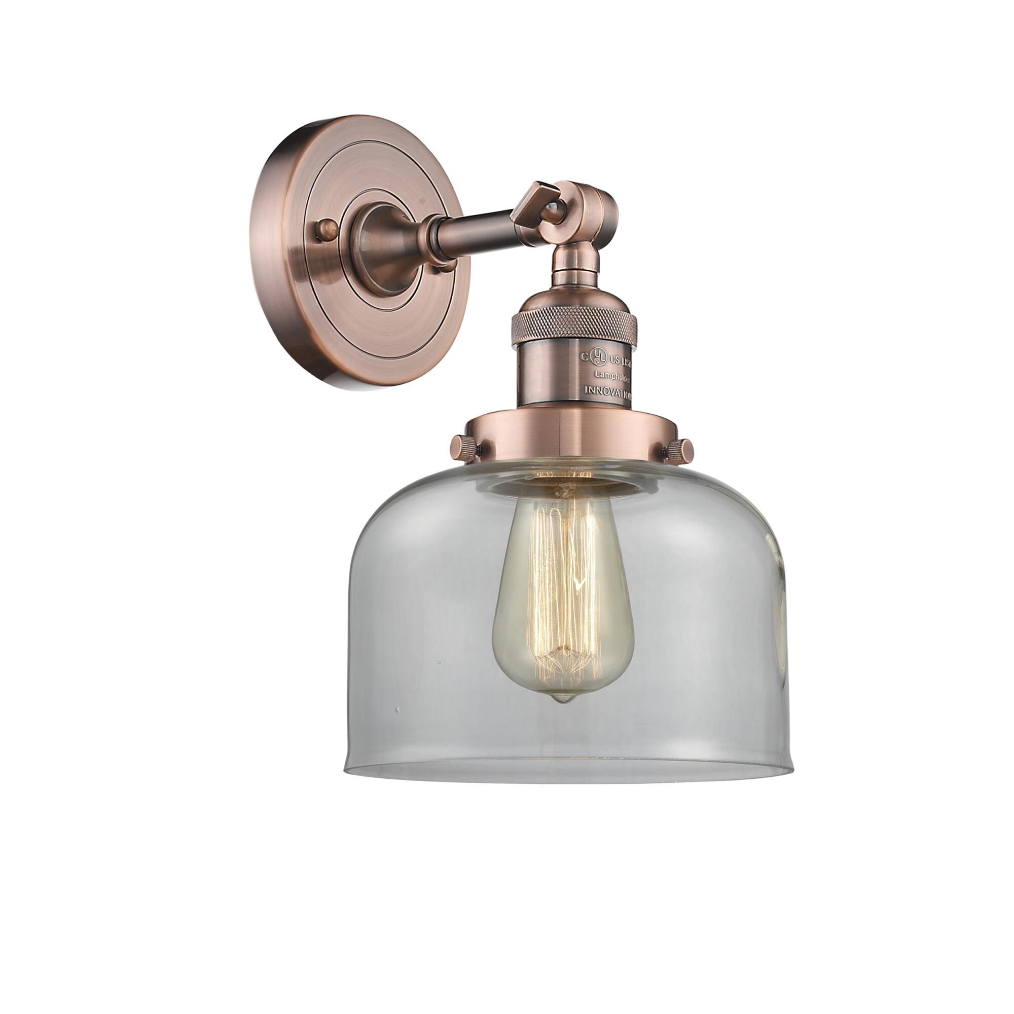 Shown in Antique Copper finish and Clear glass