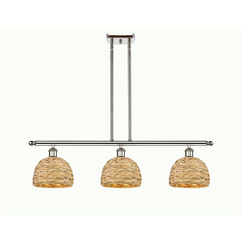 Bruno Marashlian Woven Rattan 36 Inch Linear Suspension Light by Innovations Lighting