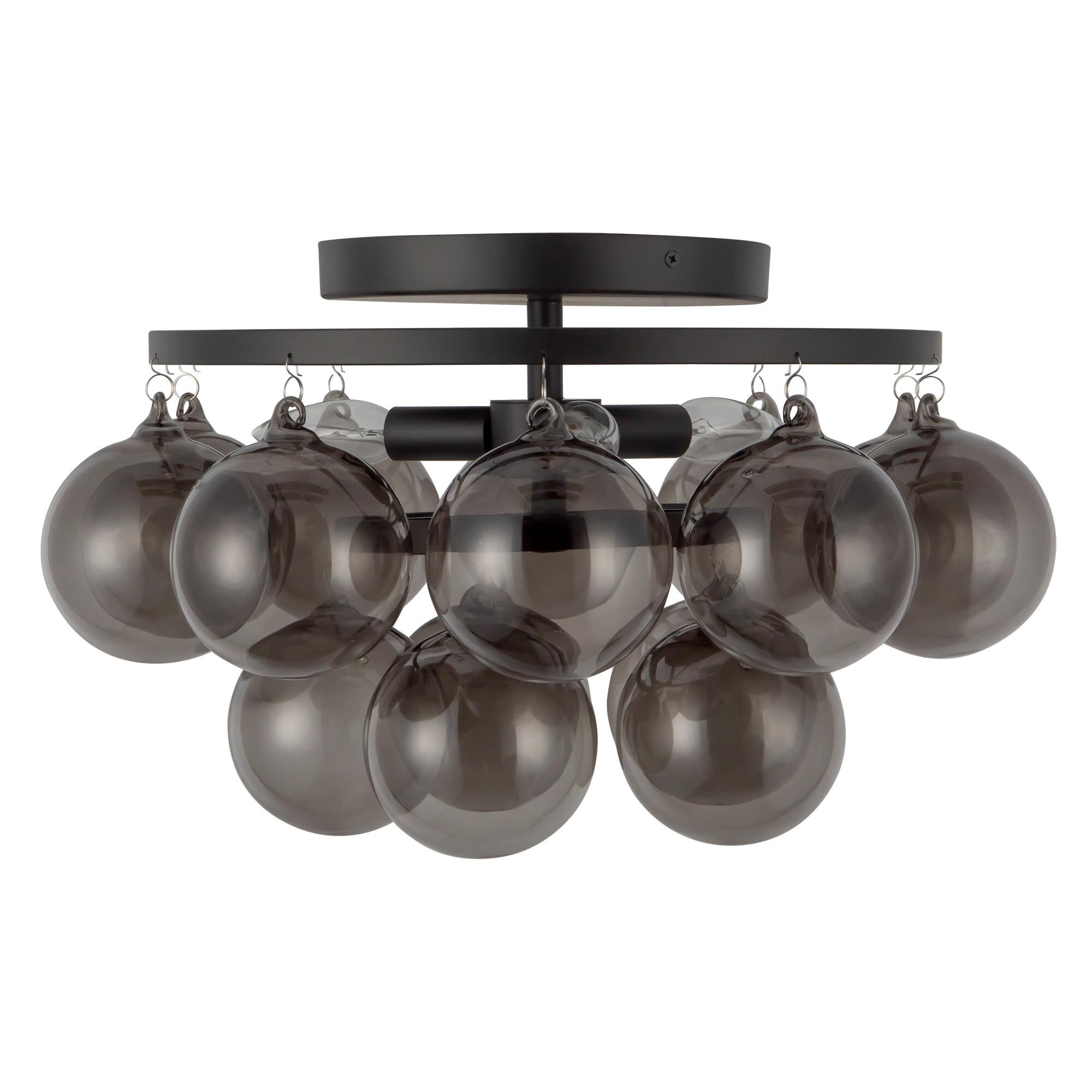 Shown in Matte Black finish and Smoked Solid glass
