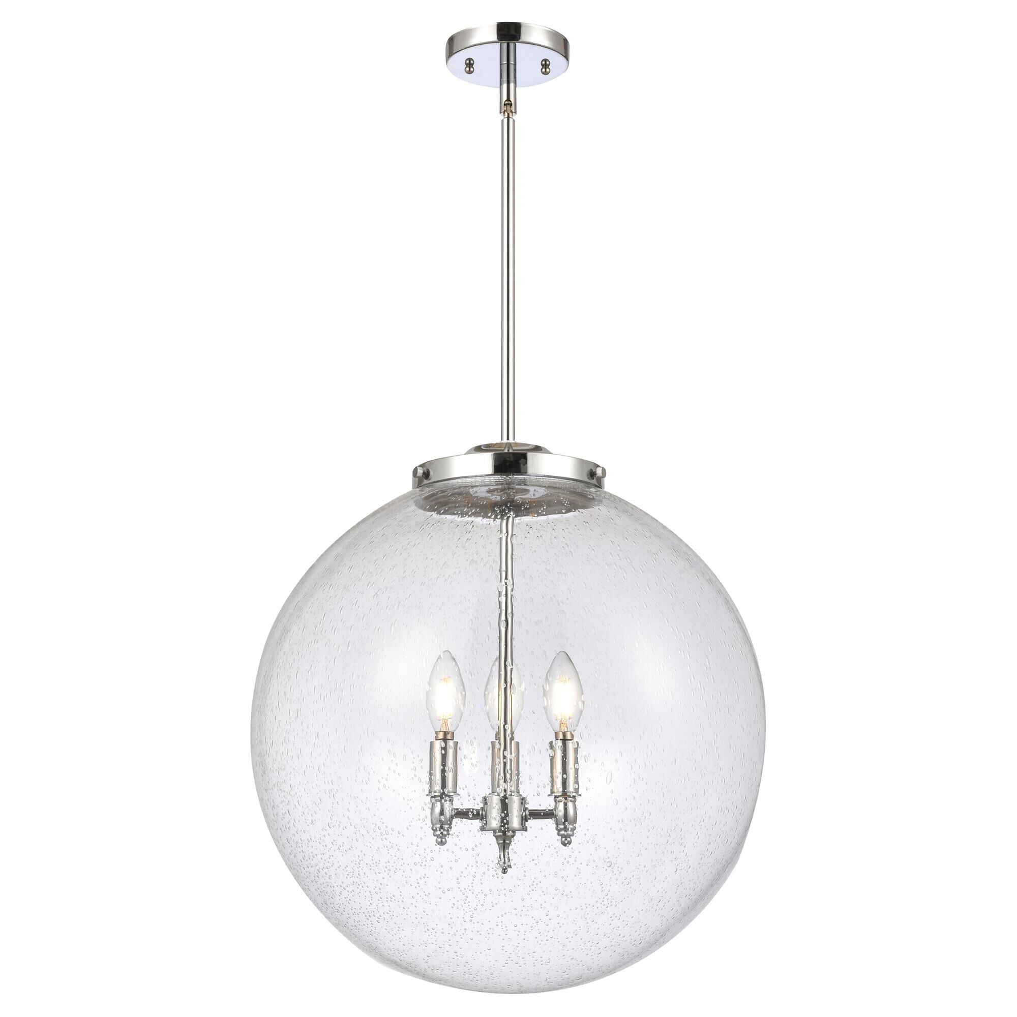 Shown in Polished Chrome finish and Seedy Beacon glass