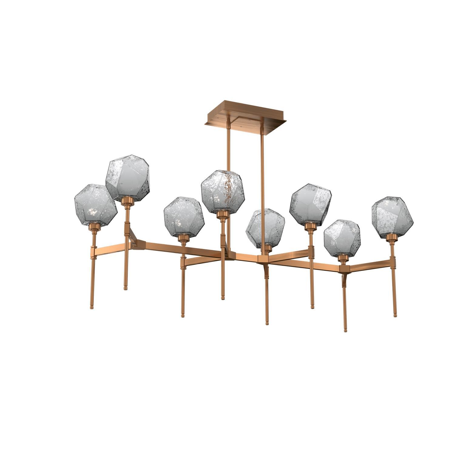 Shown in Burnished Brass finish and Smoke glass