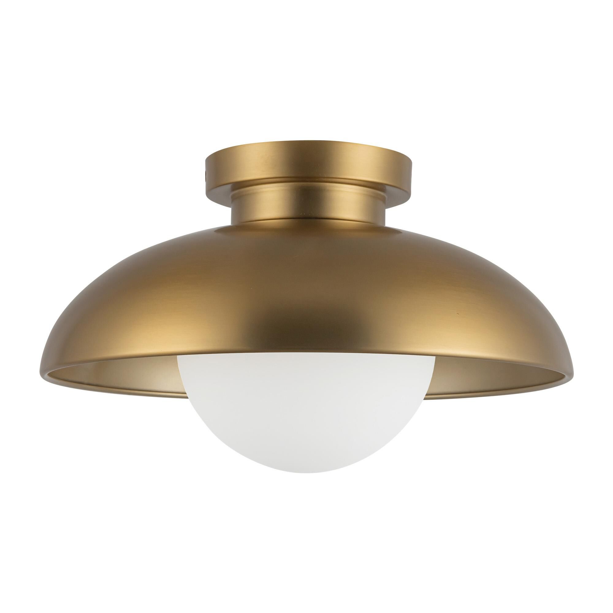 Shown in Aged Gold finish and Opal Matte glass
