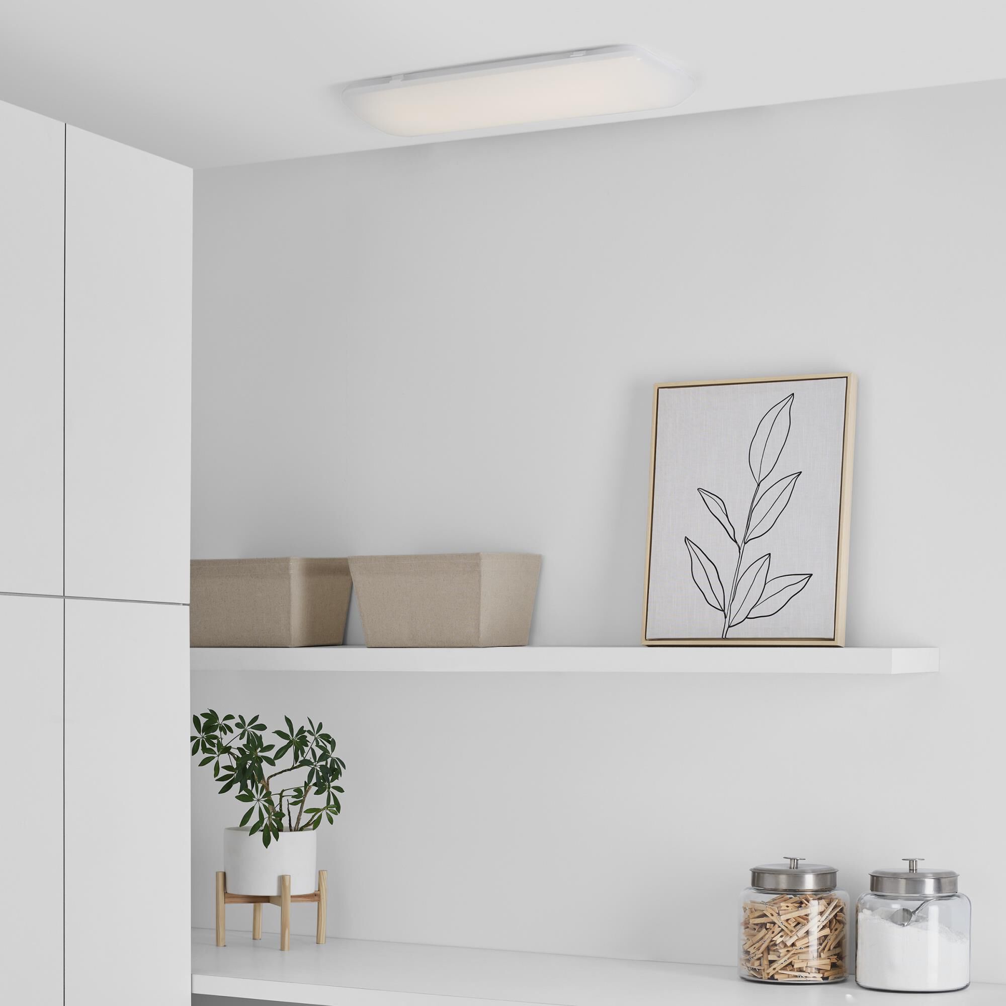 Shown in White finish and White Acrylic Diffuser glass