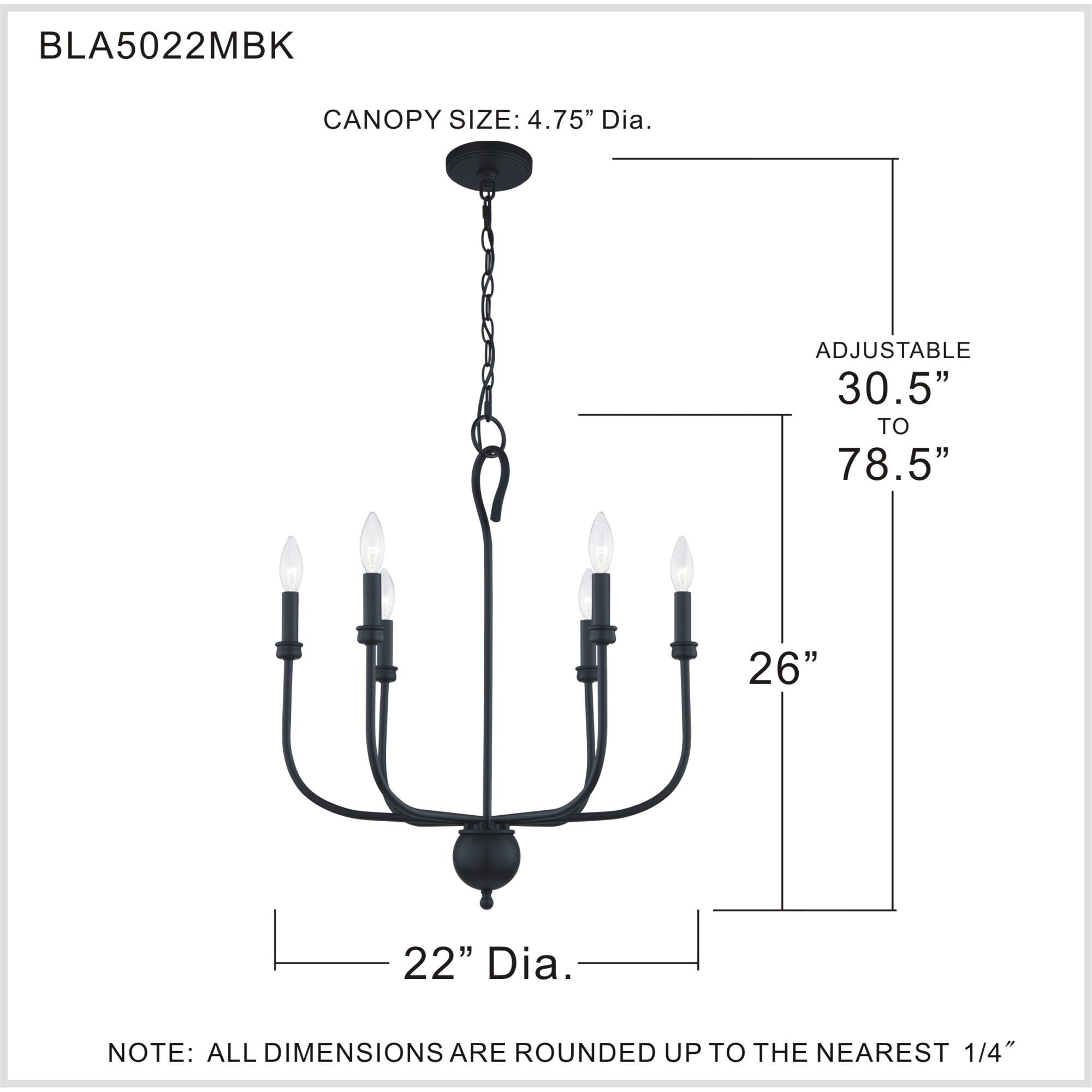Blanche 22 Inch 6 Light Mini Chandelier by Quoizel
