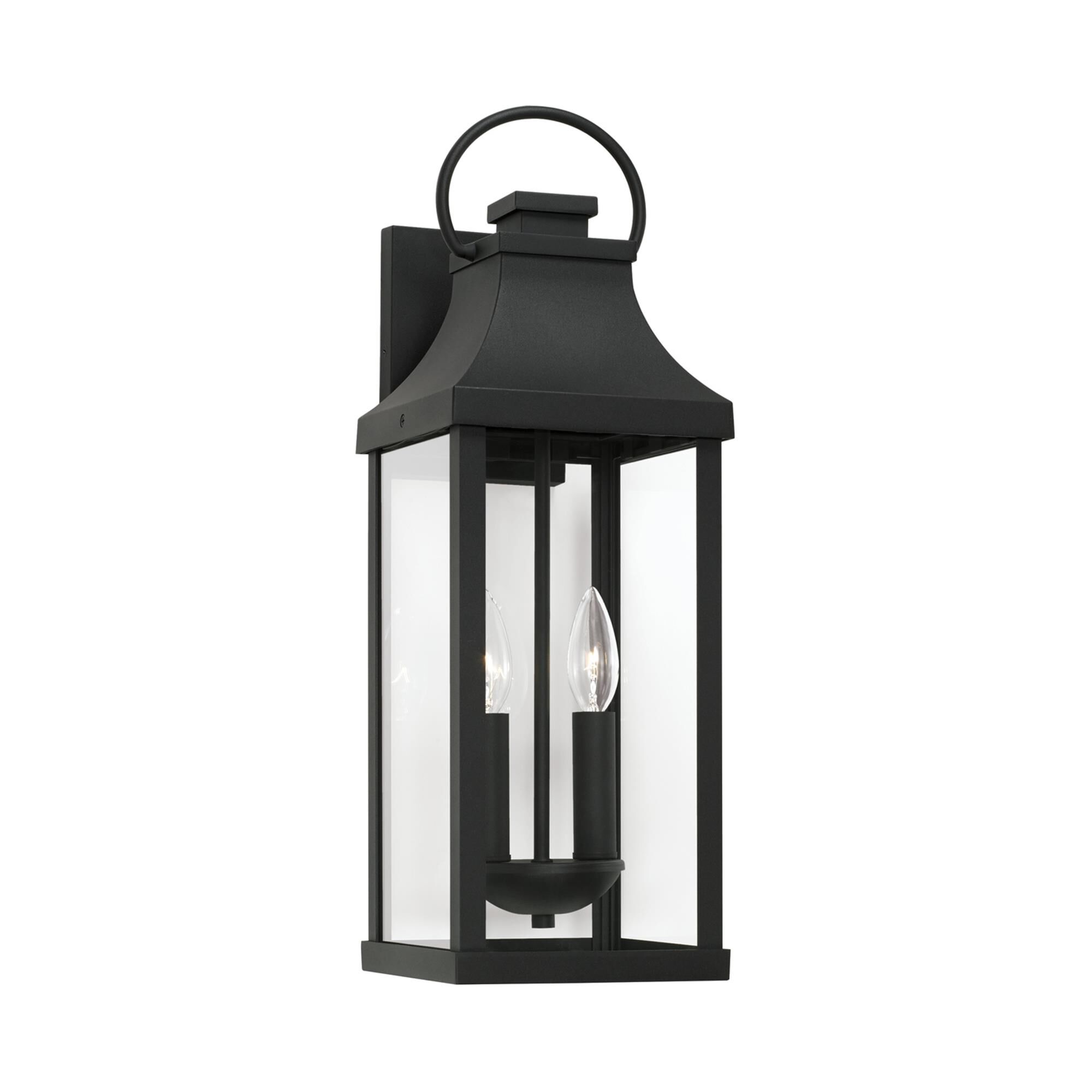 Shown in Black finish and Clear glass