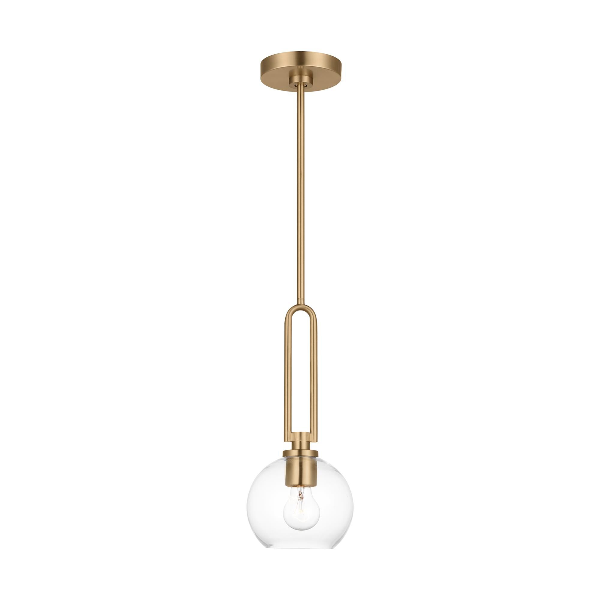 Shown in Satin Brass finish and Clear glass and Clear Glass shade