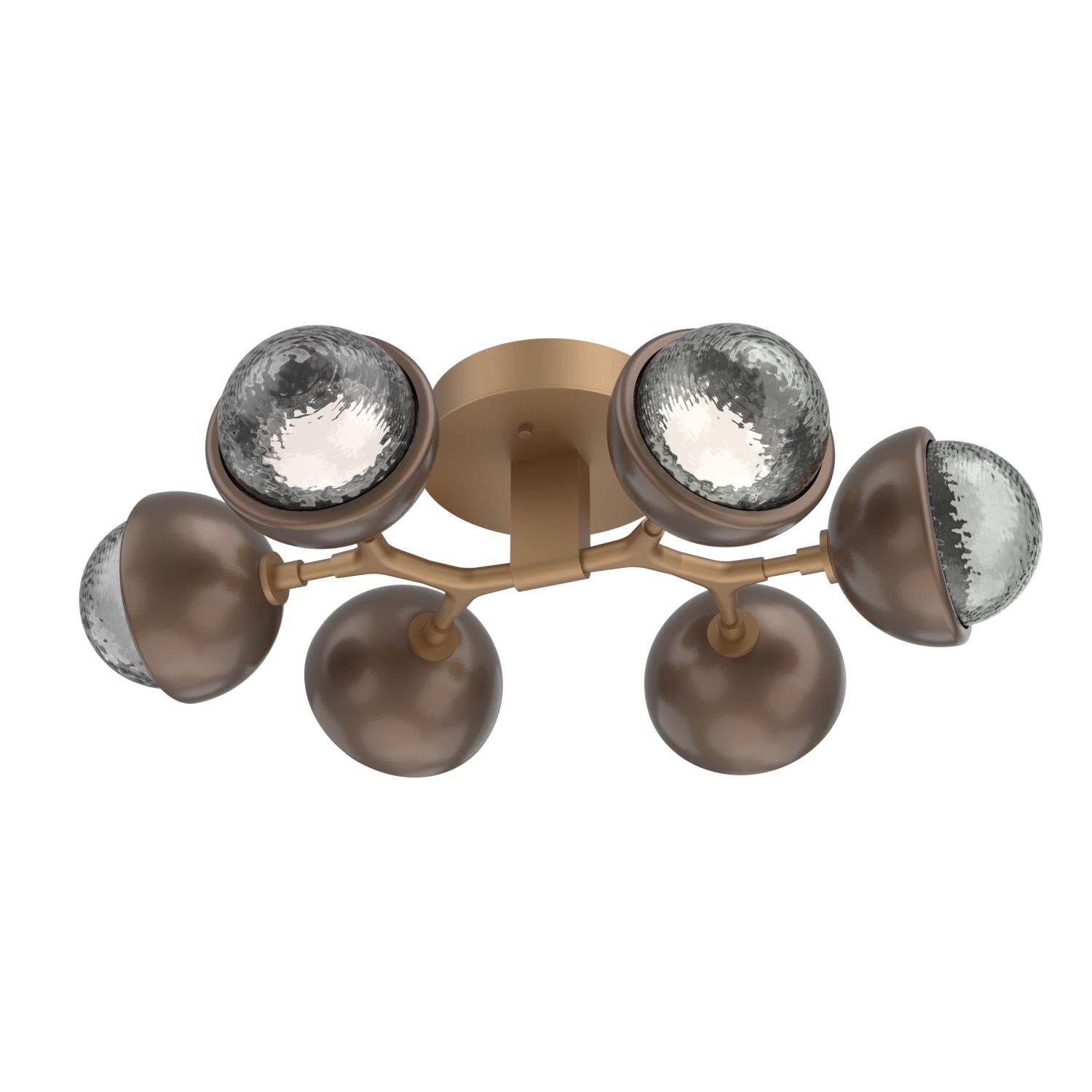 Shown in Novel Brass finish and Smoke glass and Burnished Bronze accent