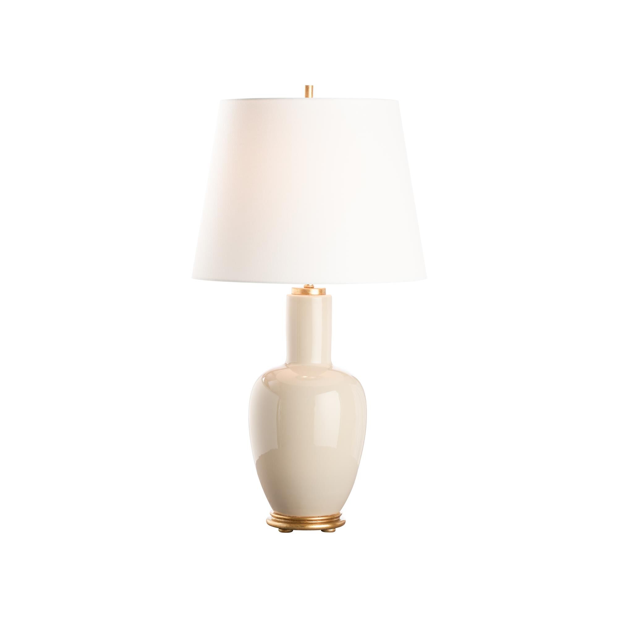 Shown in Tan finish and Linen shade