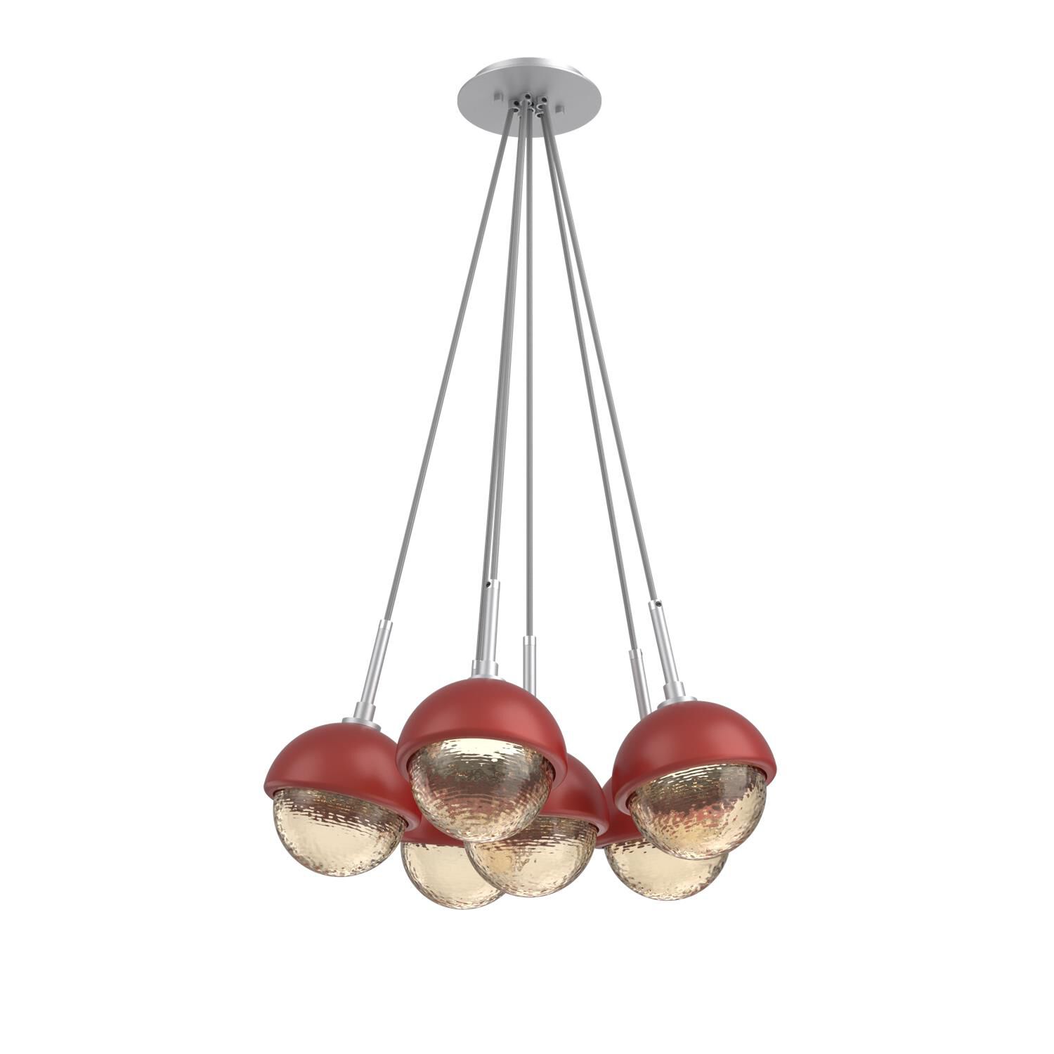 Shown in Classic Silver finish and Amber glass and Cinnamon Red accent