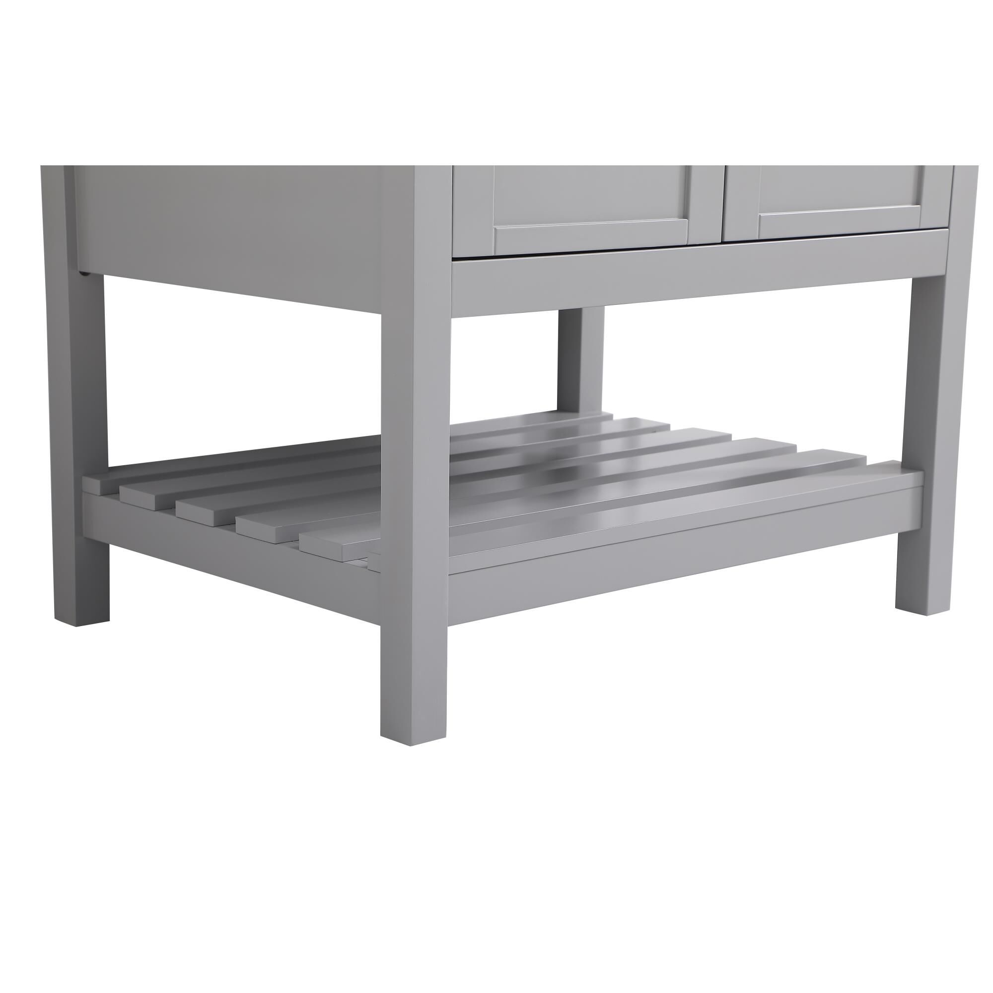 Shown in Gray And Brushed Nickel With Carrara White Marble finish