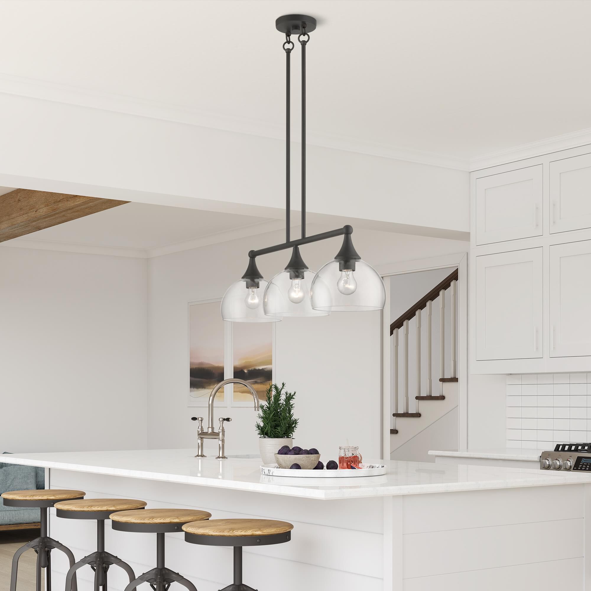 Glendon 30 Inch 3 Light Linear Suspension Light by Livex Lighting