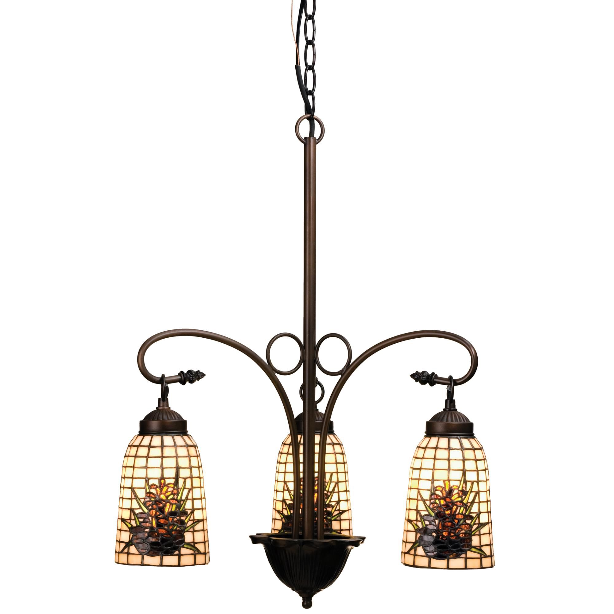 Pine Barons 20 Inch 3 Light Mini Chandelier by Meyda Lighting