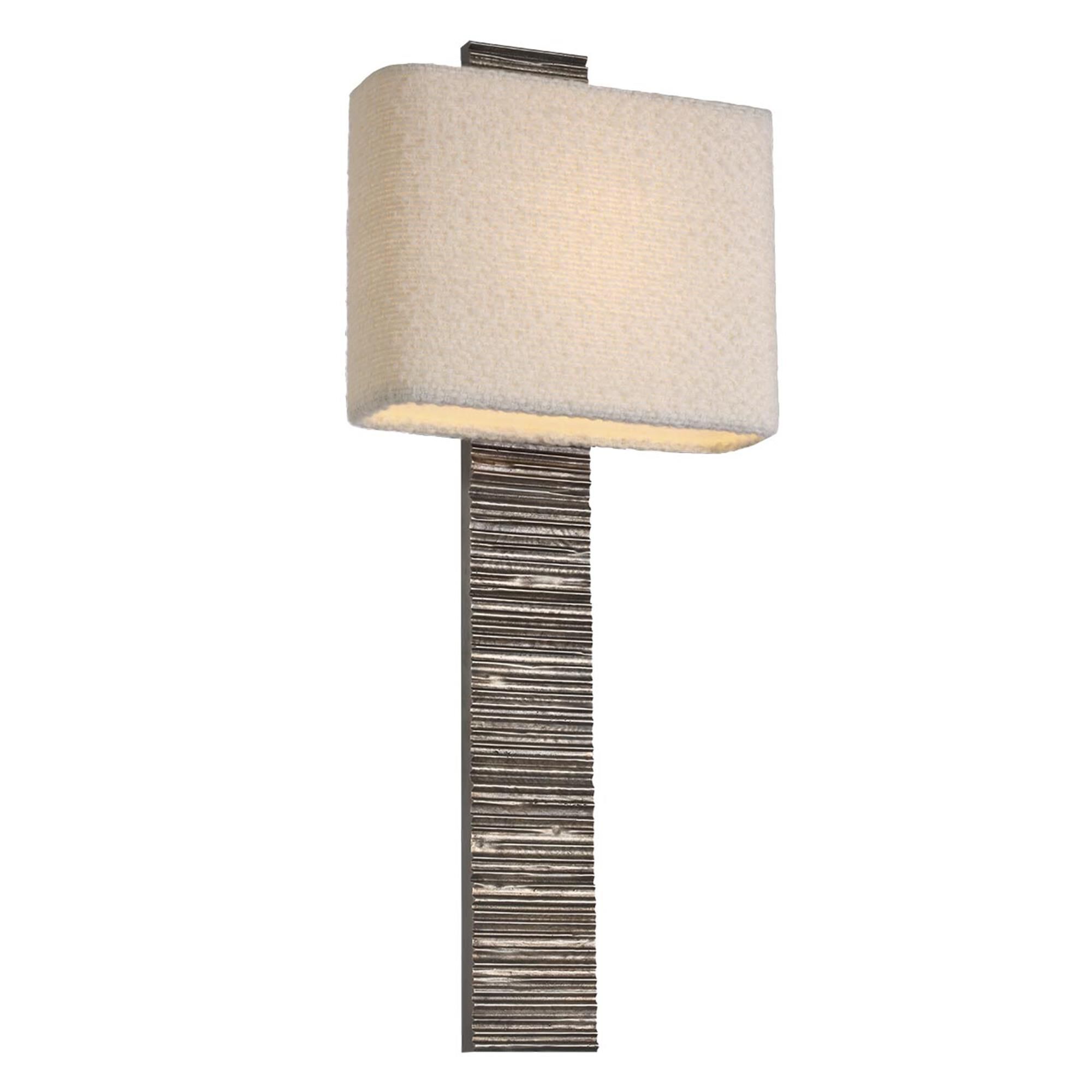 Shown in Ridged Graphite finish and Boucle Rectangle shade
