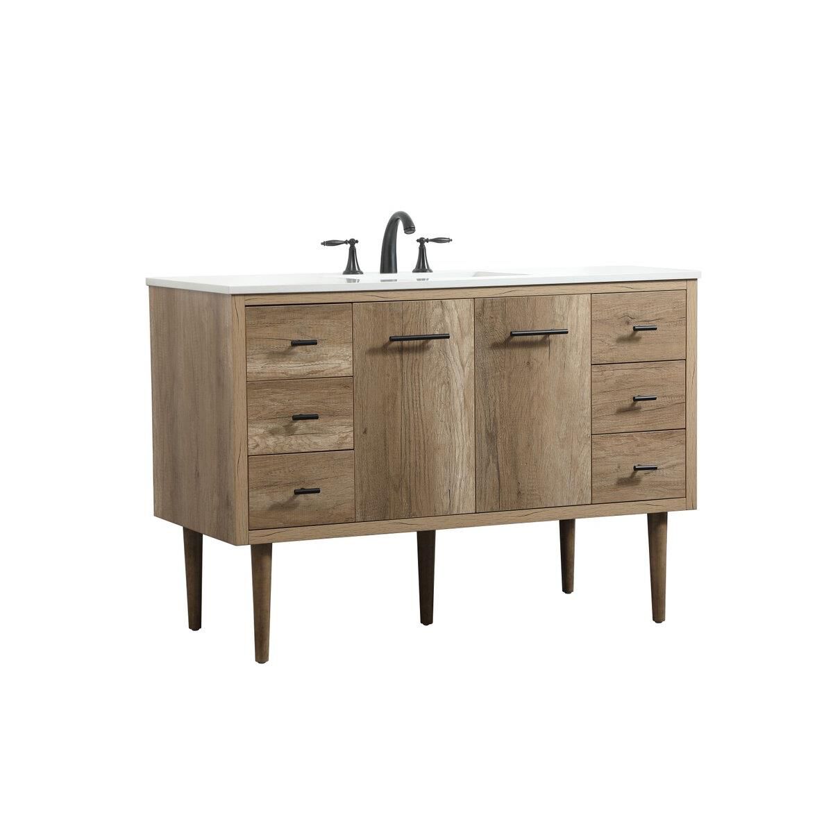 Shown in Natural Oak finish and No Backsplash accent