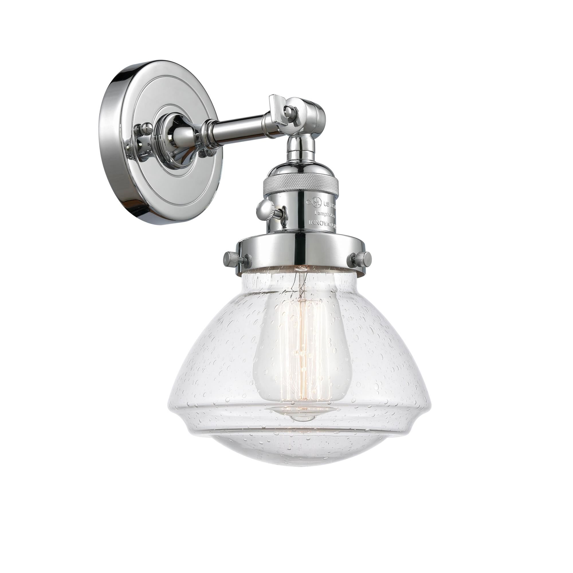Shown in Polished Chrome finish and Bell glass and Glass shade
