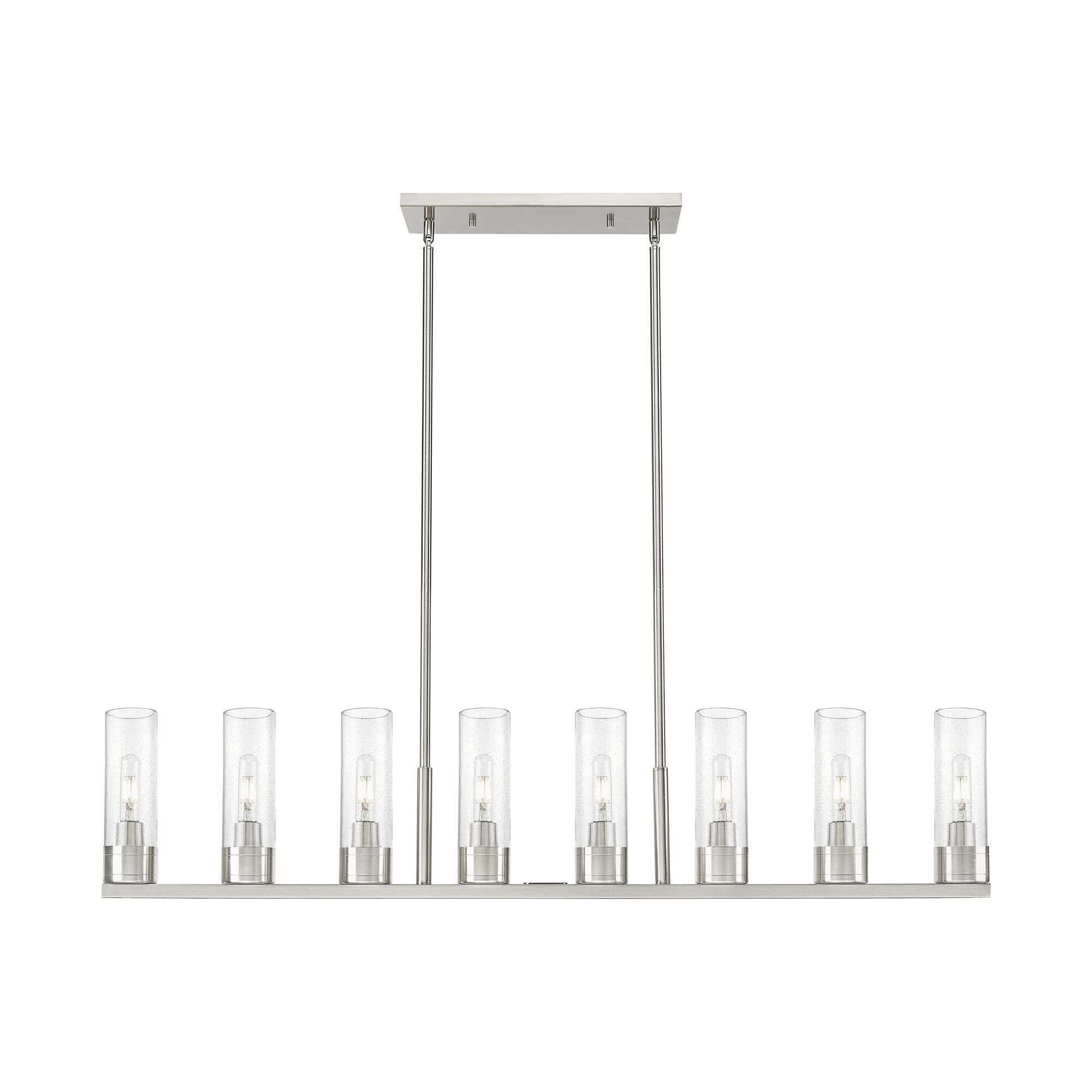 Shown in Satin Nickel finish and Seedy glass