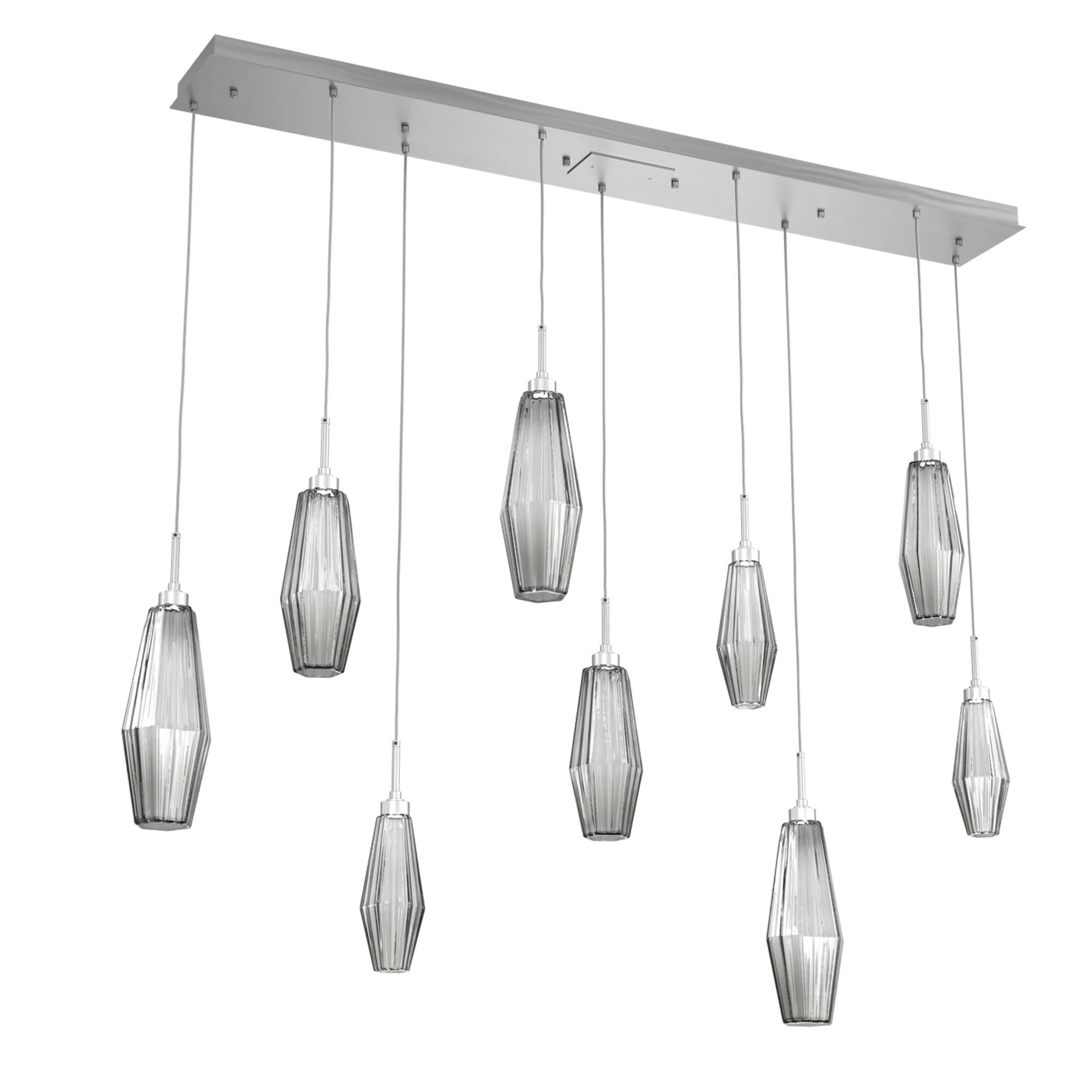 Shown in Classic Silver finish and Optic Rib Smoke glass