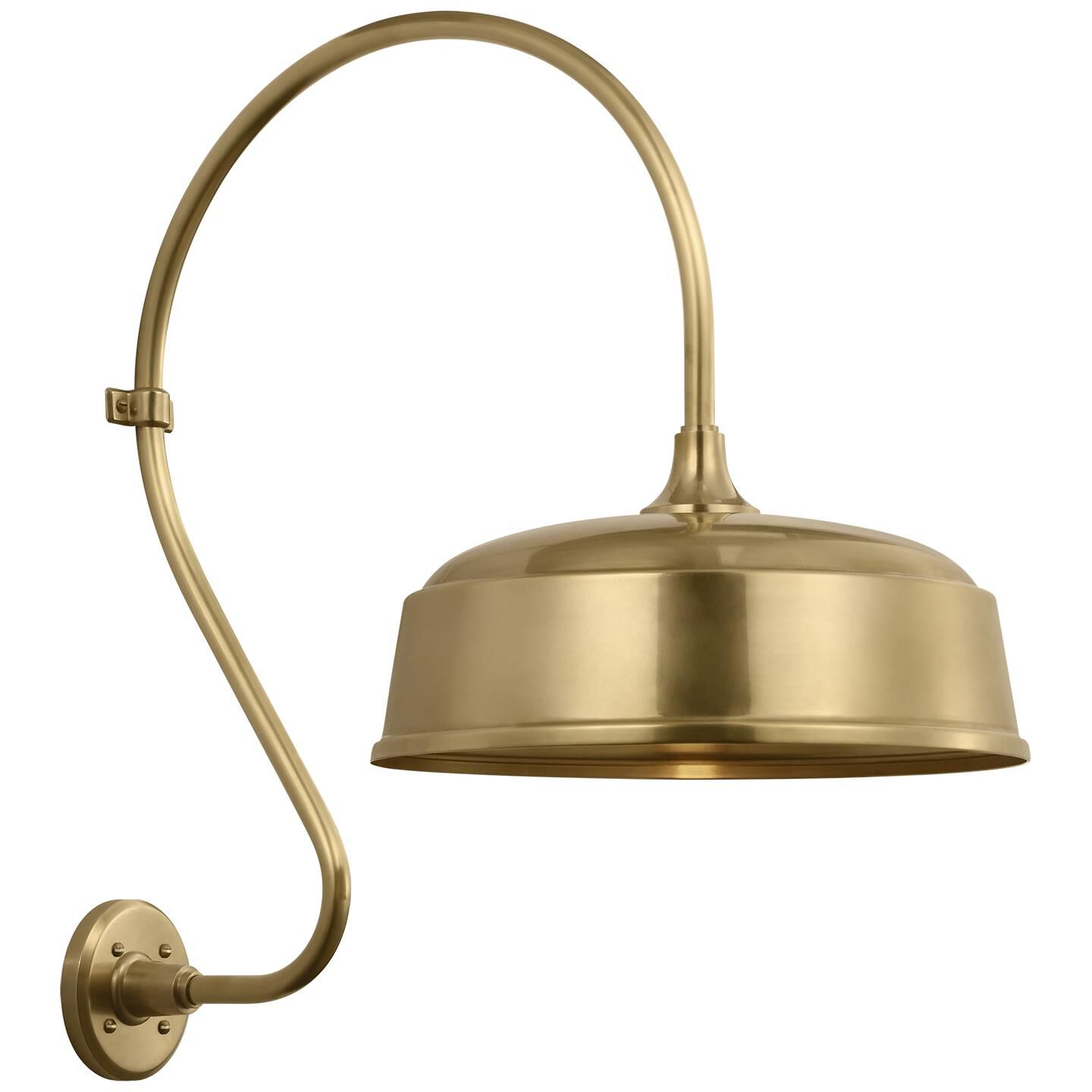 Shown in Hand-Rubbed Antique Brass finish and Gold shade