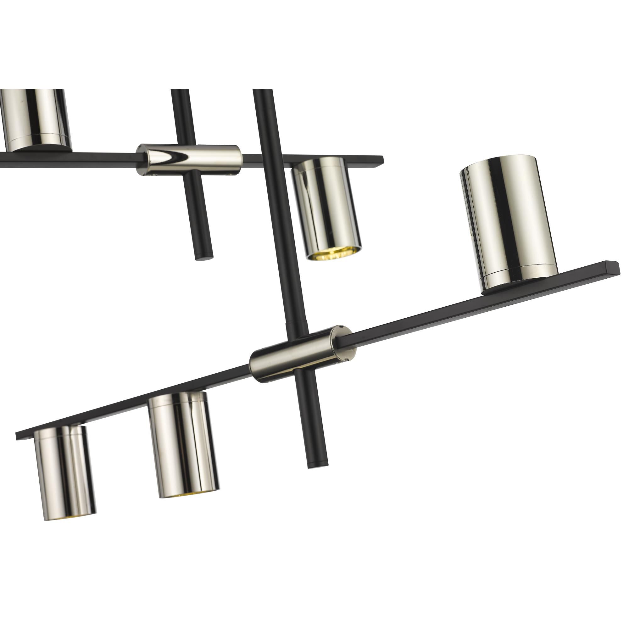 Shown in Mate Black And Polished Nickel finish