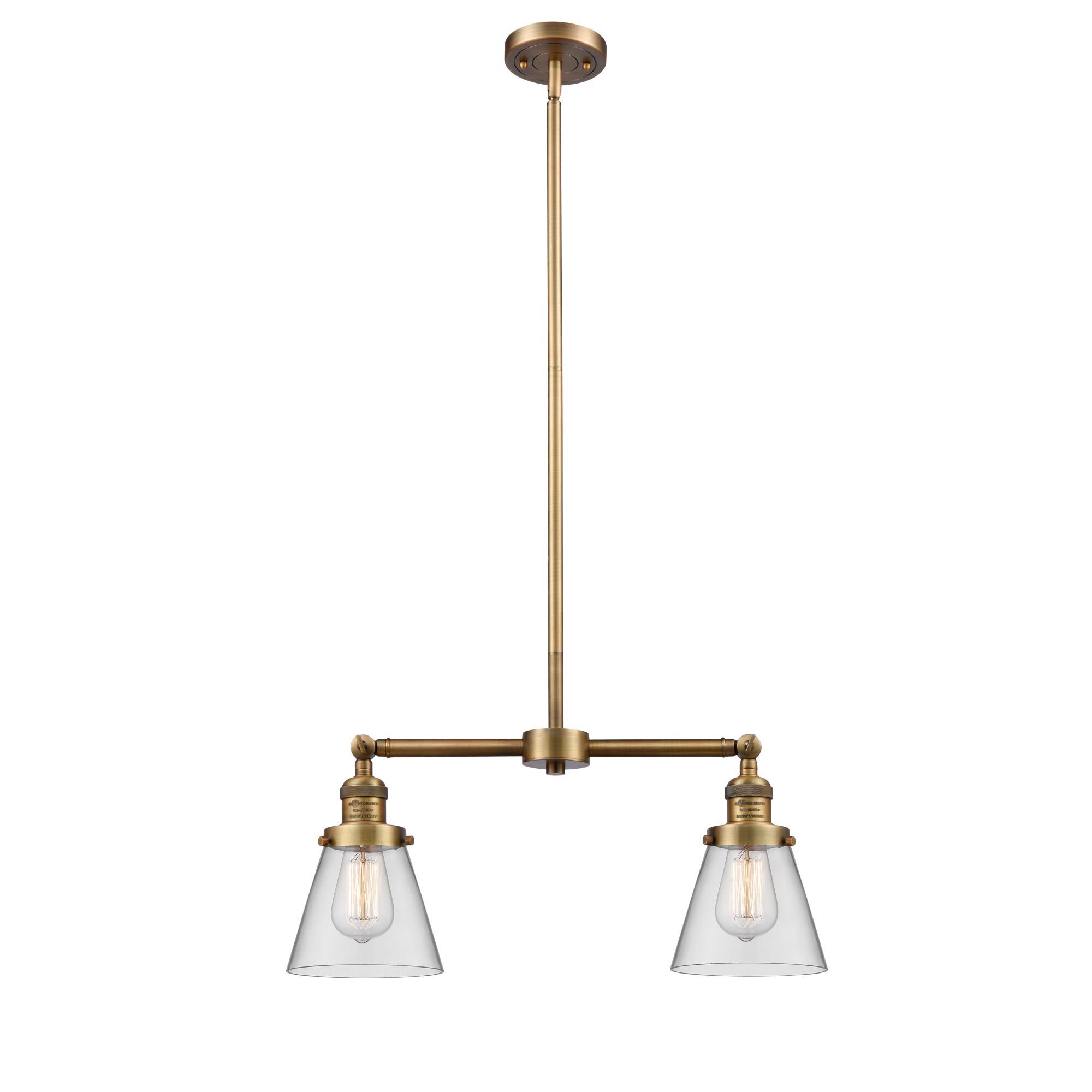 Shown in Brushed Brass finish and Clear glass