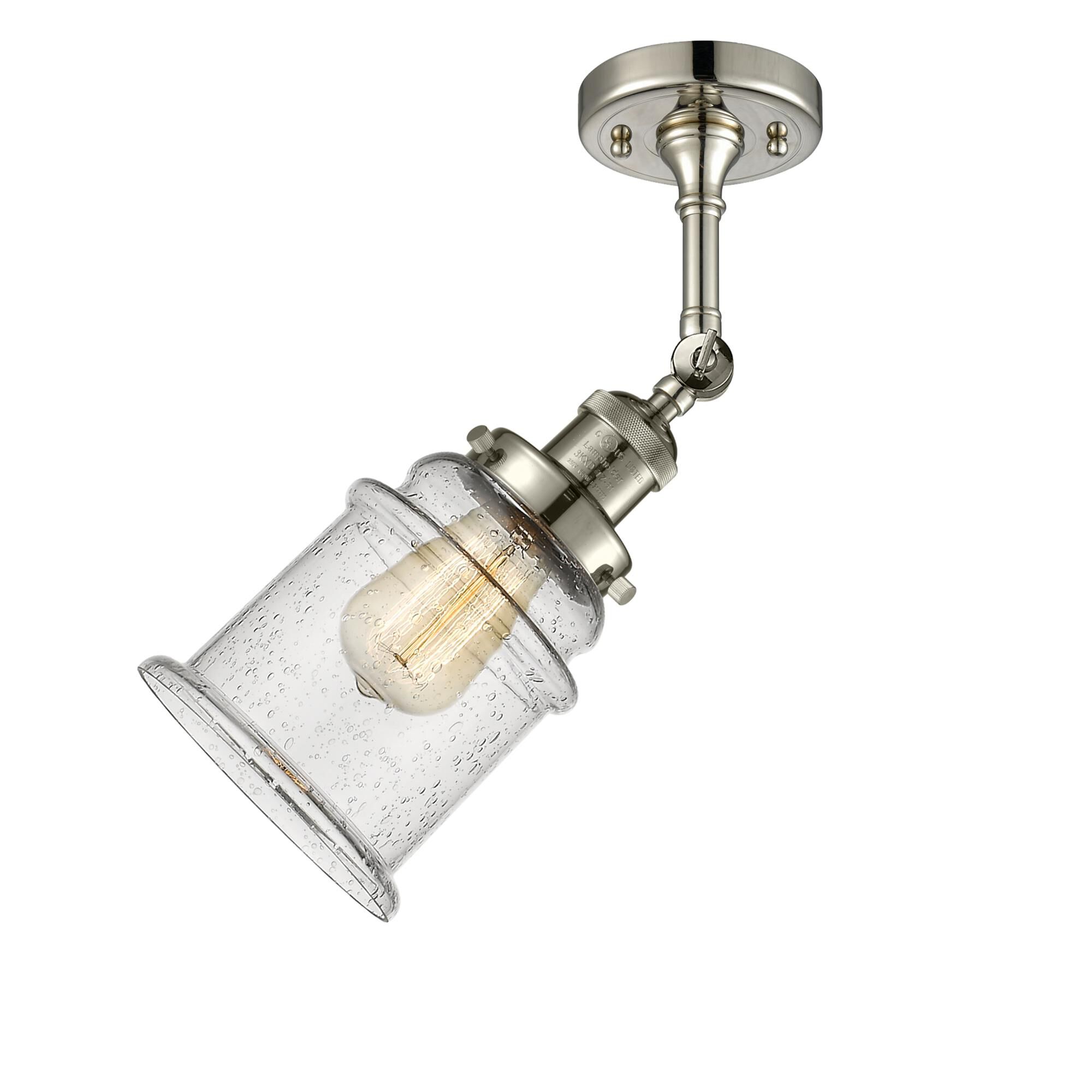 Shown in Polished Nickel finish and Seedy glass and None accent