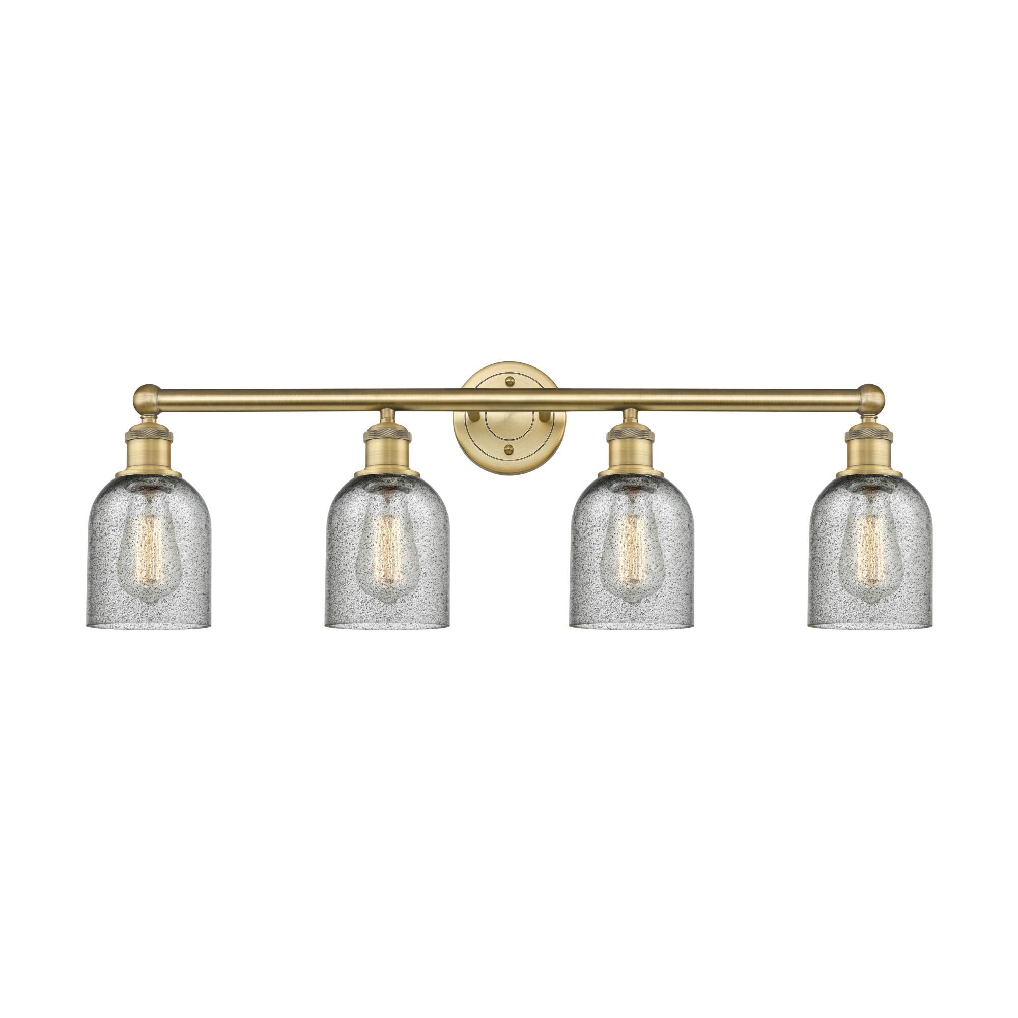 Shown in Brushed Brass finish and Charcoal glass