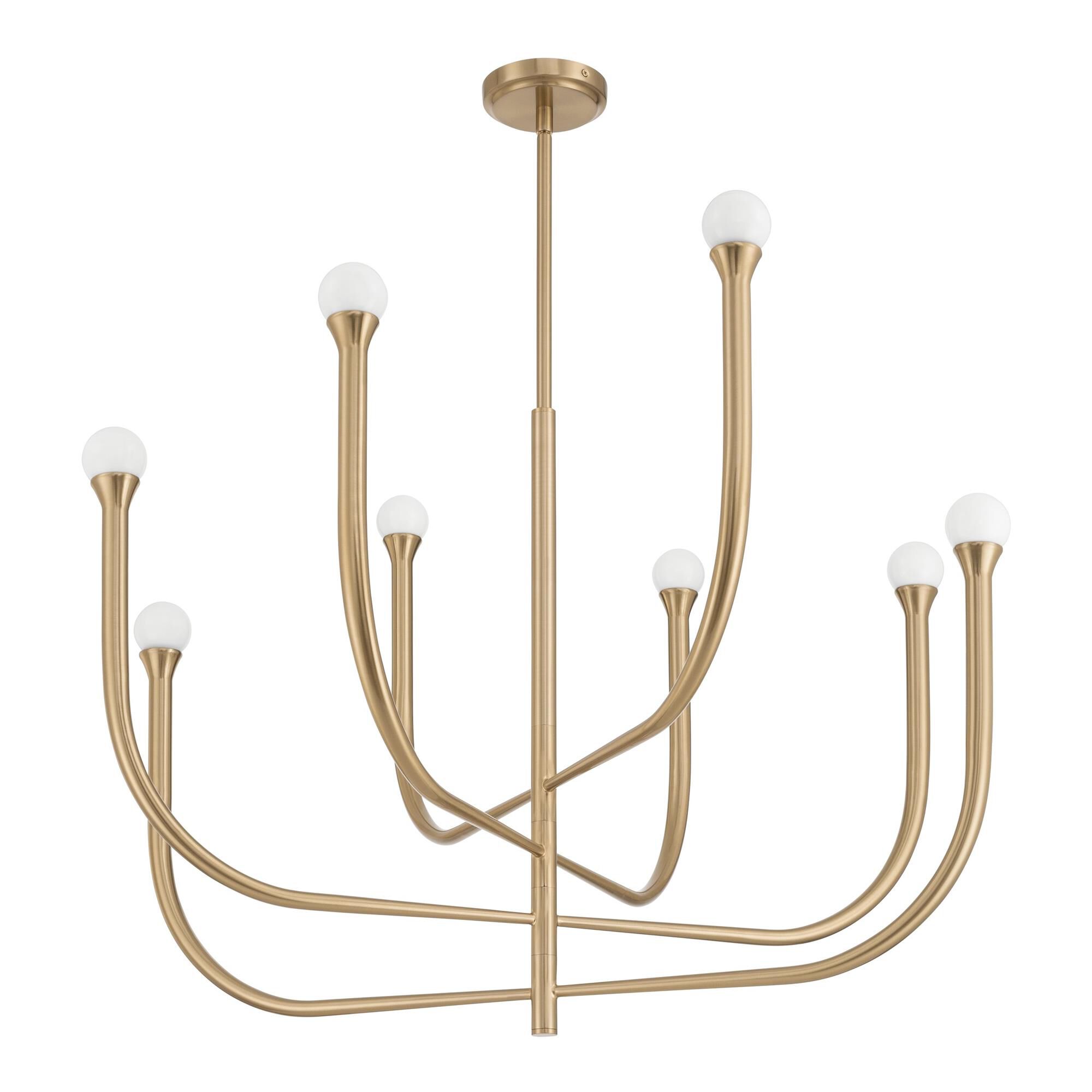 Shown in Brass finish and Opal glass