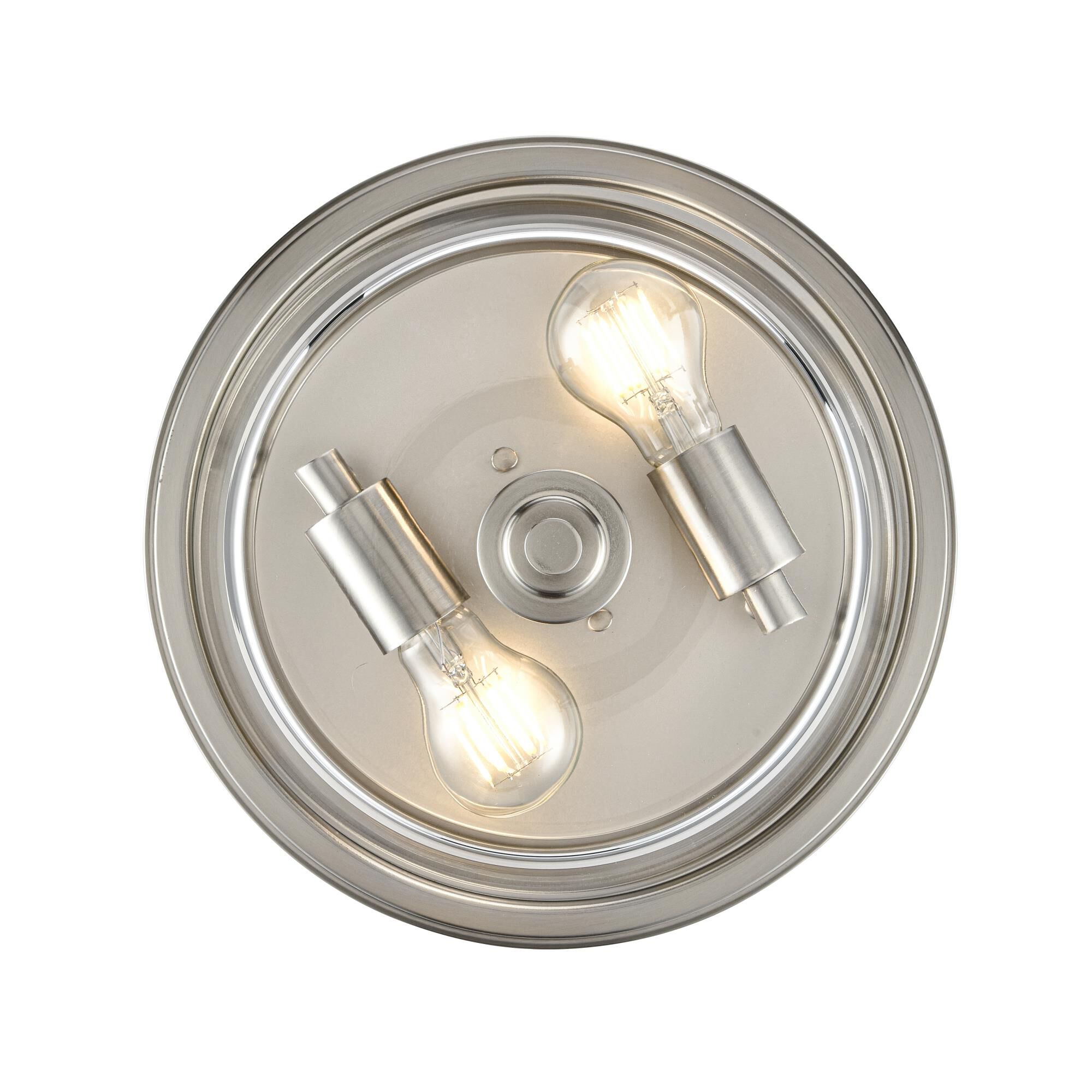 Shown in Brushed Nickel finish and Clear glass