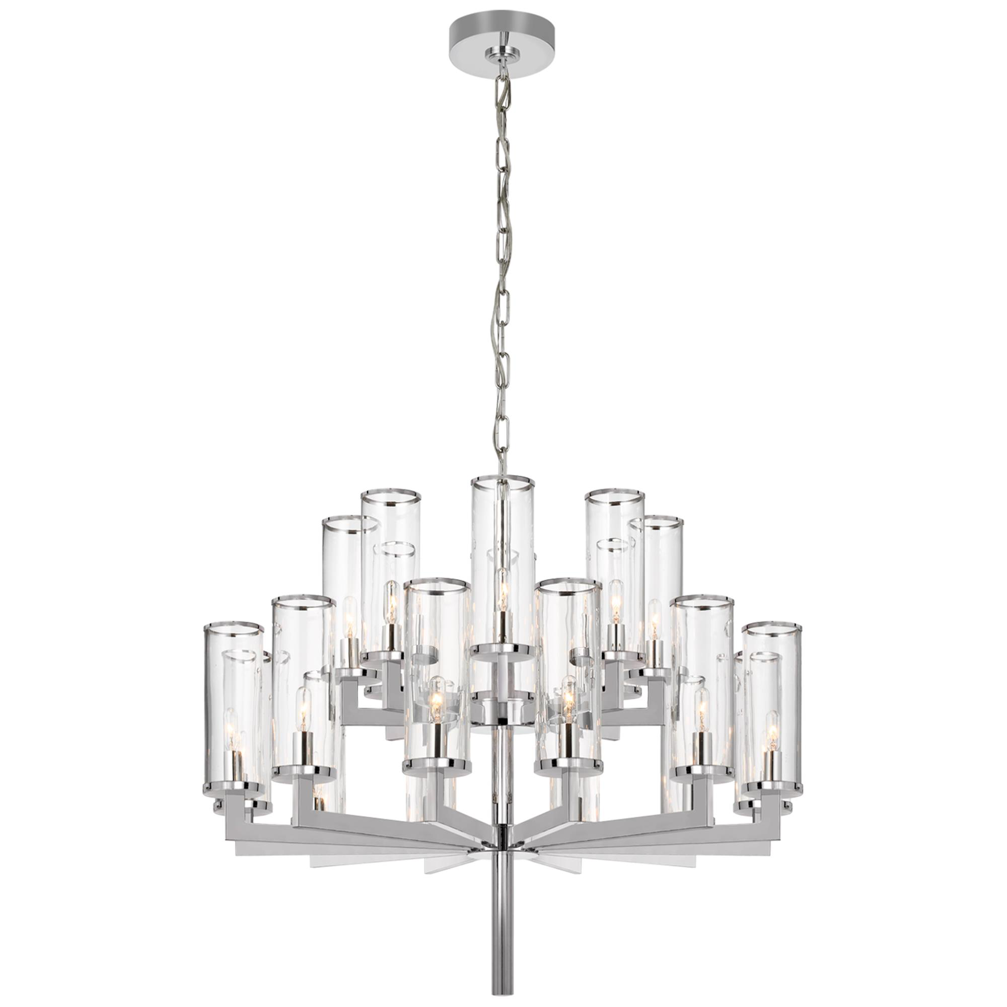 Shown in Polished Nickel finish and Clear glass