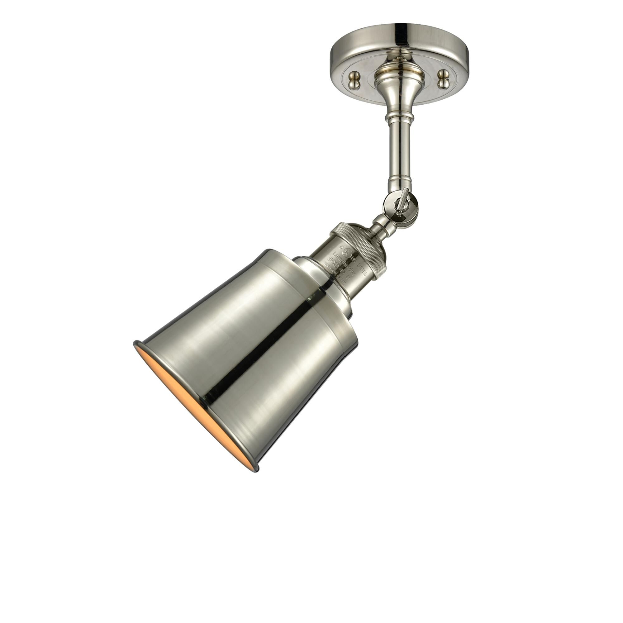 Shown in Polished Nickel finish and Polished Nickel shade