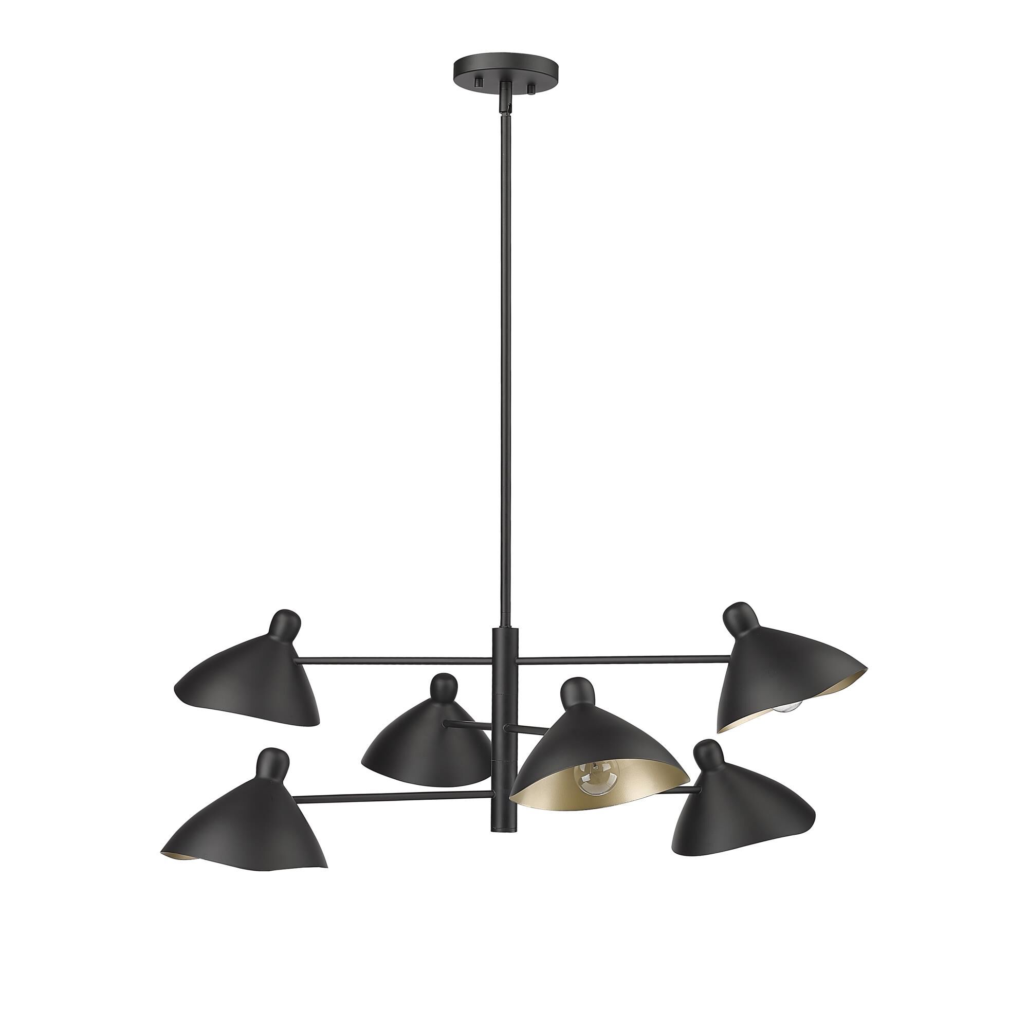 Shown in Matte Black finish and Black shade