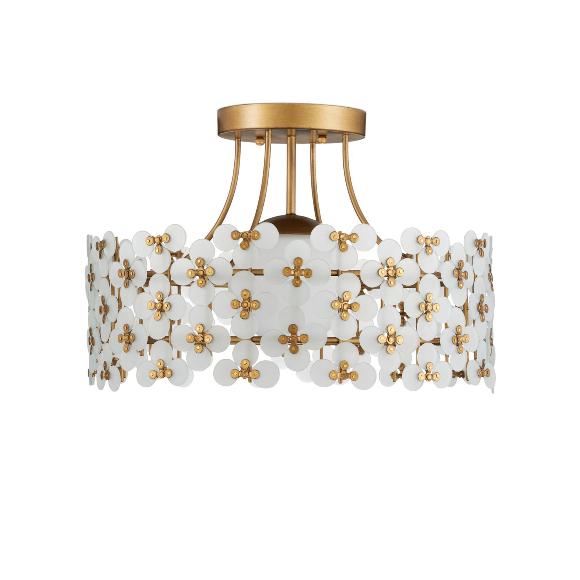 Spring Flower 16 Inch Semi Flush Mount,