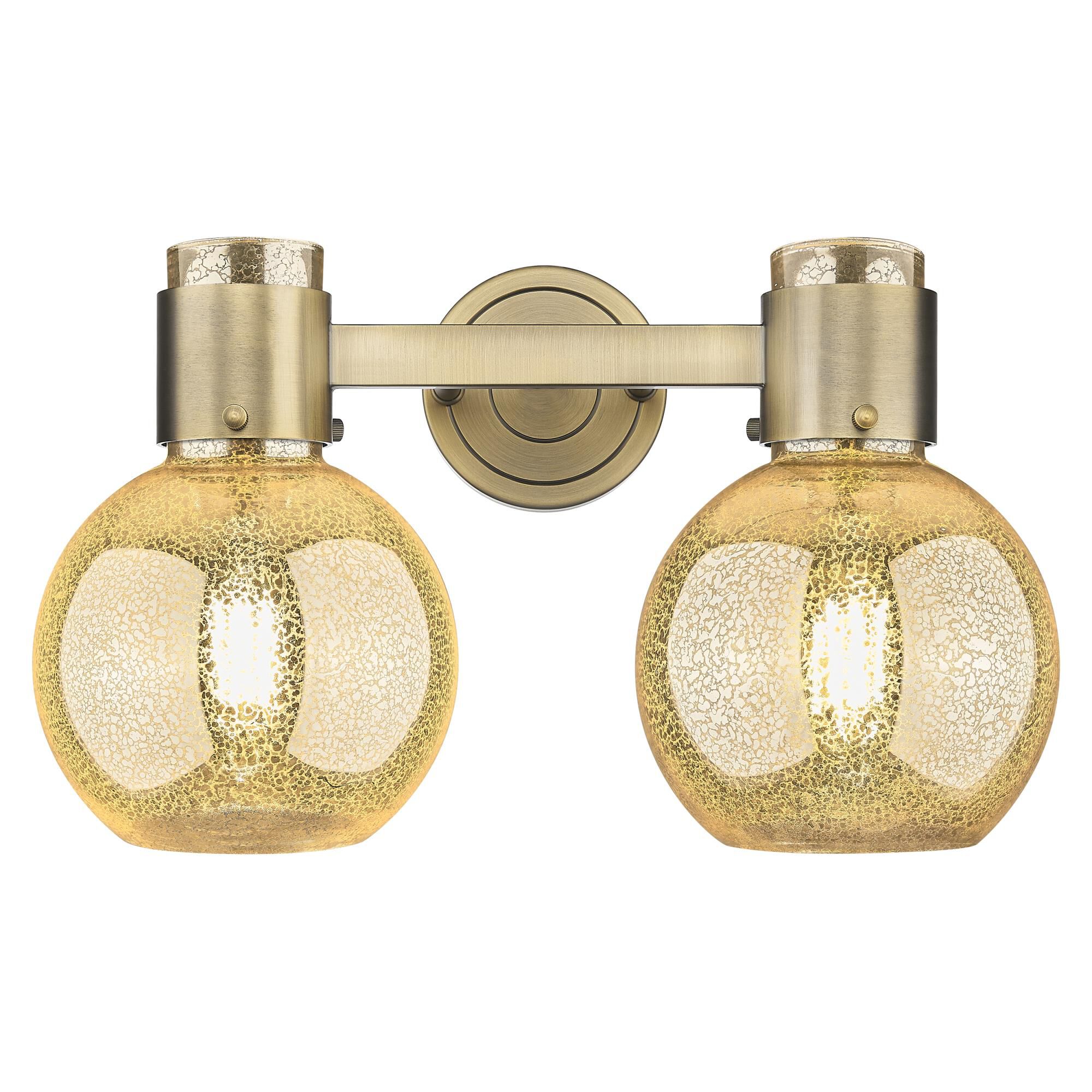 Shown in Brushed Brass finish and Mercury glass