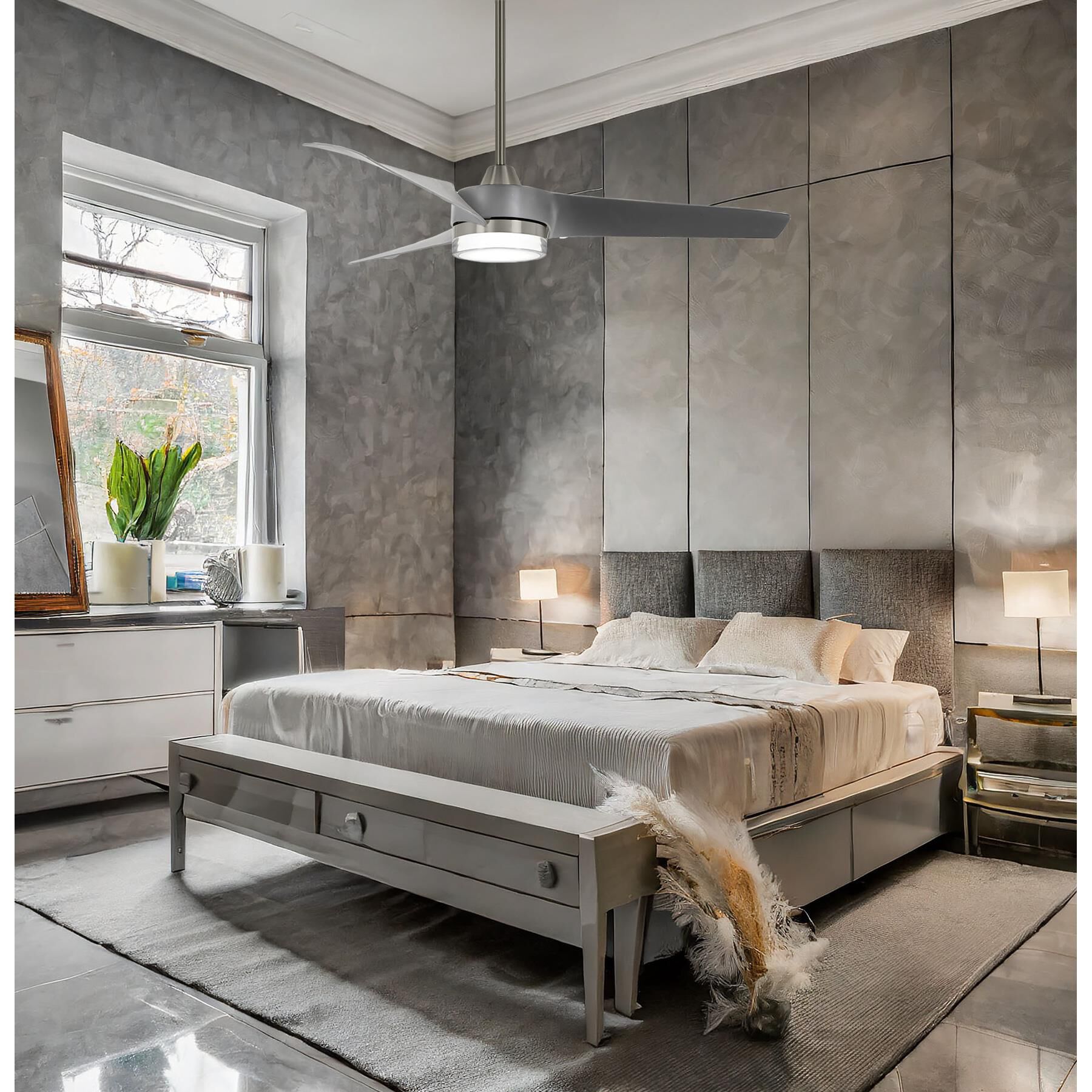 Veer Outdoor Rated 56 Inch Ceiling Fan with Light Kit by Minka Aire