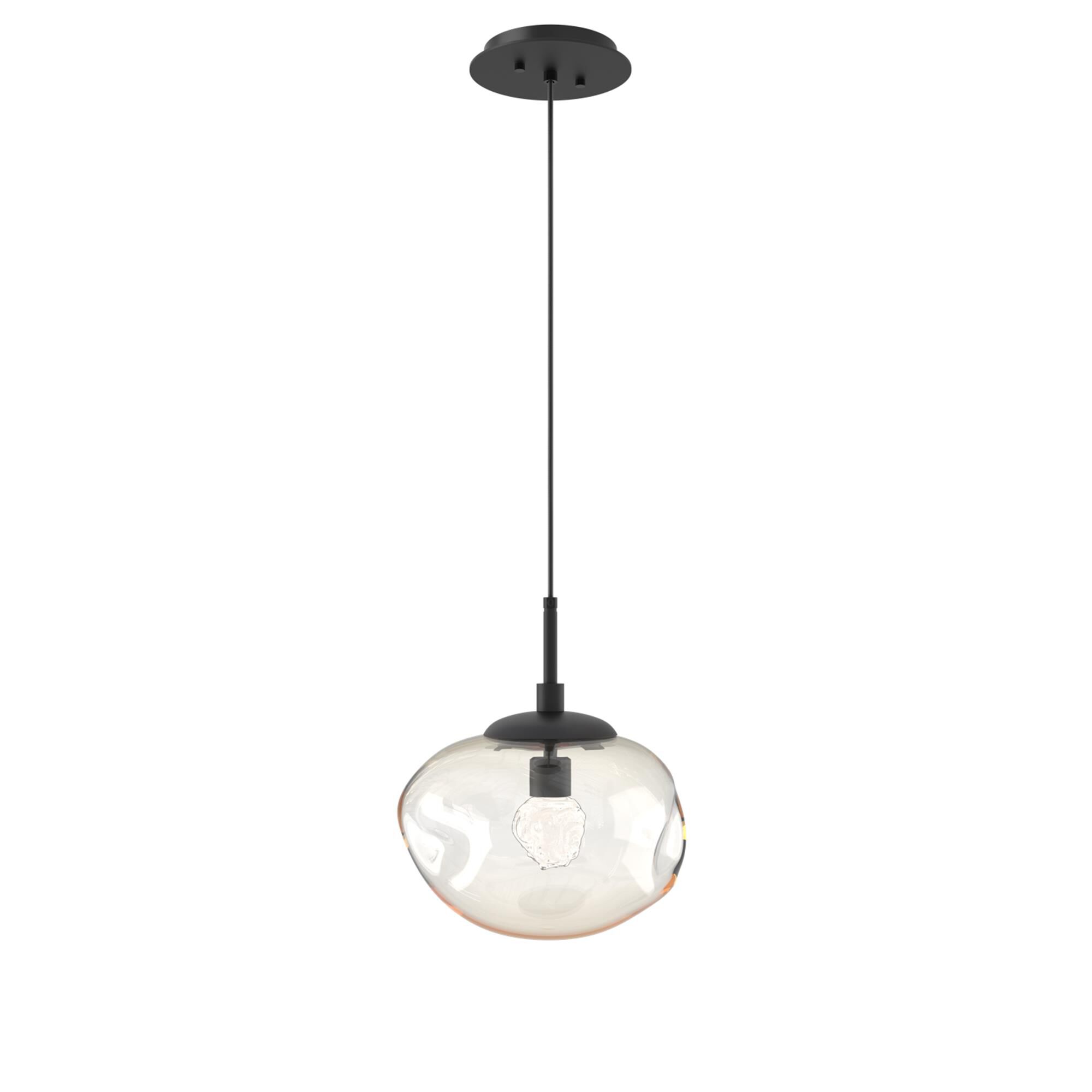 Shown in Matte Black finish and Floret Inner Amber Outer glass