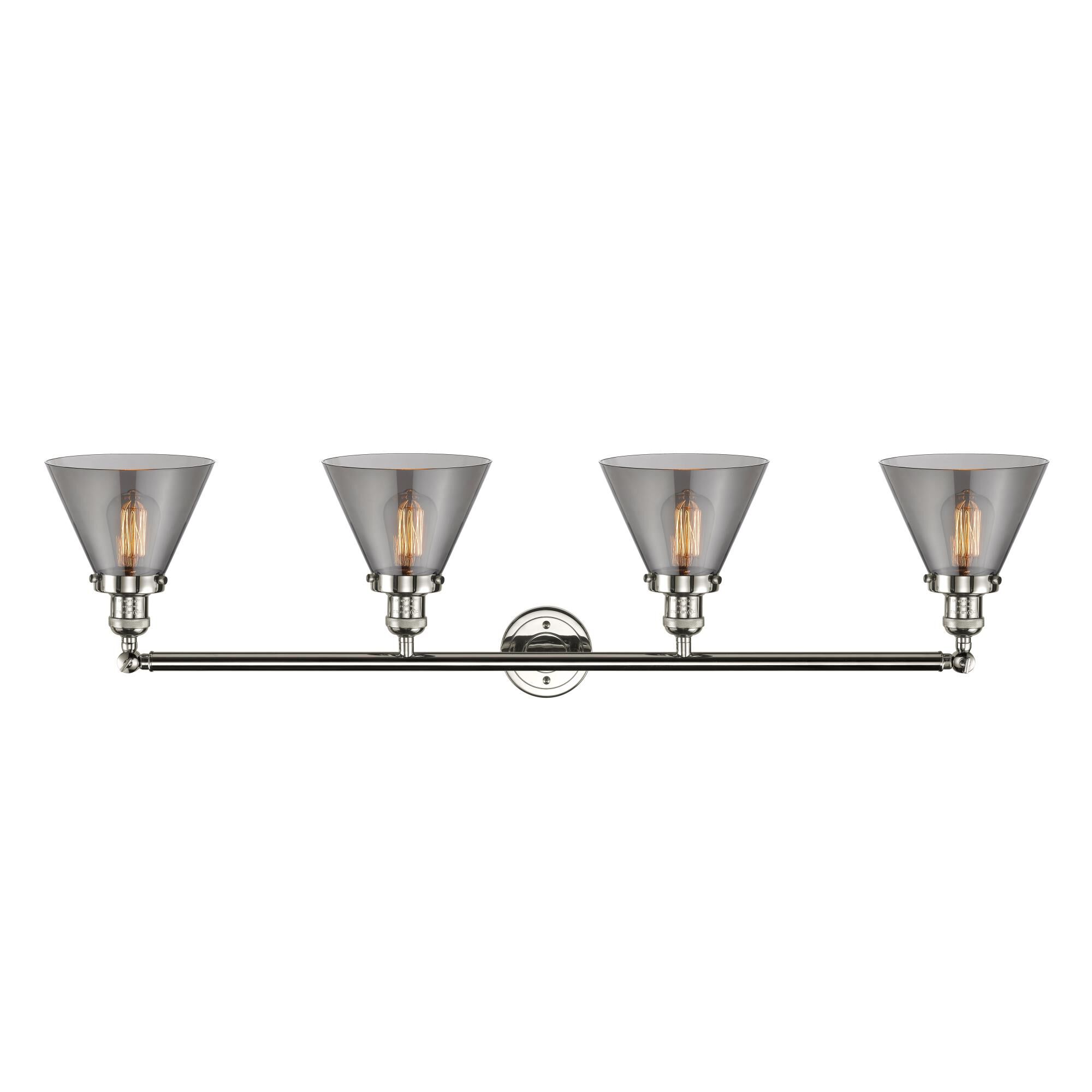 Shown in Polished Nickel finish and Smoked glass